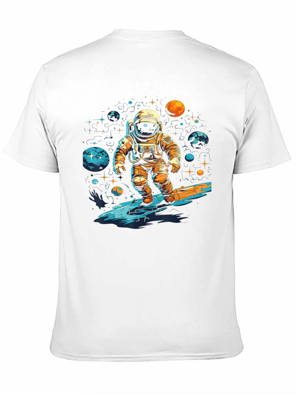 Astronaut Surfing Space Graphic T-Shirt