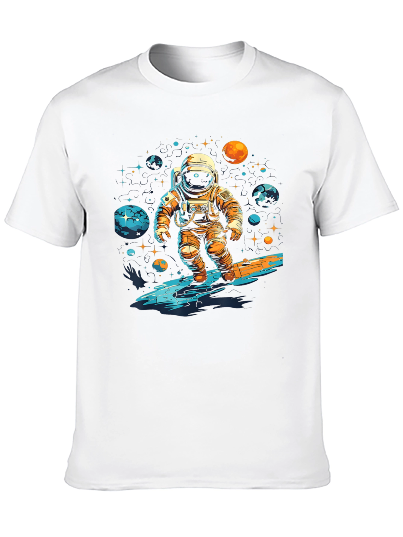 Astronaut Surfing Space Graphic T-Shirt