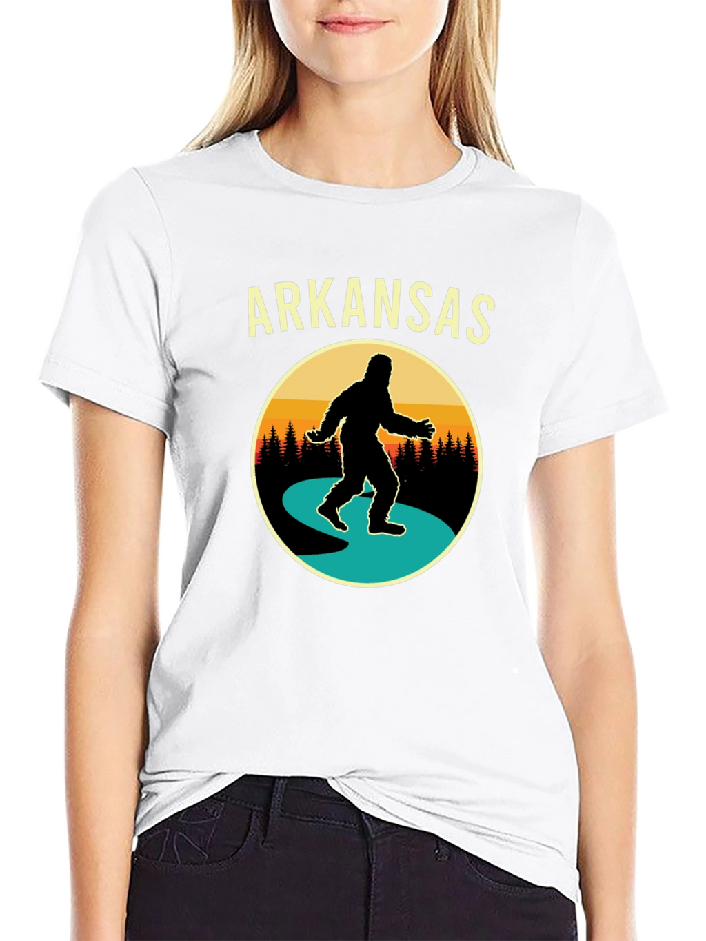 Arkansas Bigfoot Graphic Tee - Retro Style