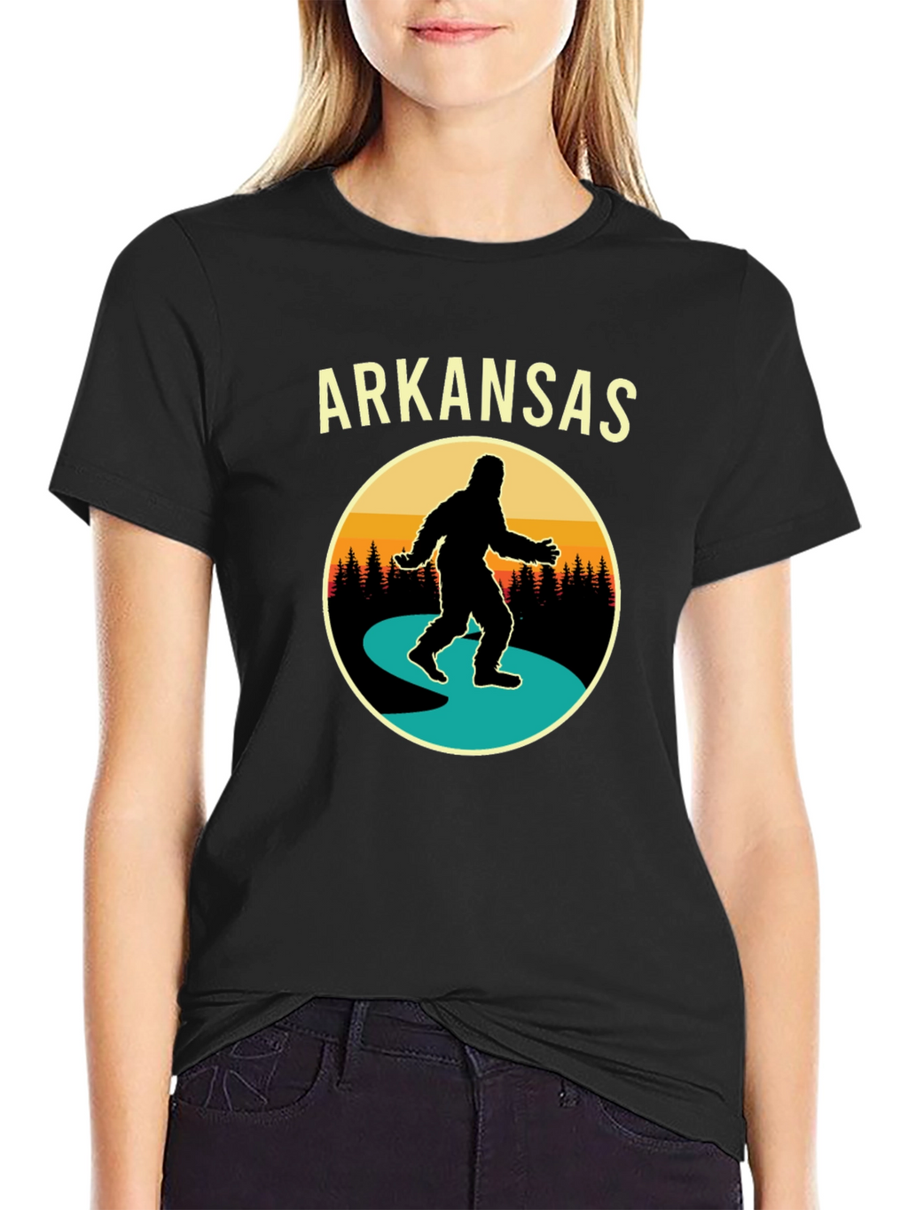 Arkansas Bigfoot Graphic Tee - Retro Style