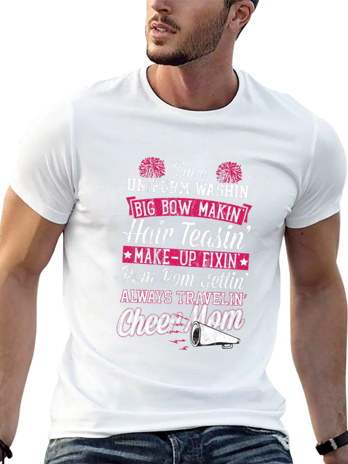 Cheer Mom T-Shirt: Uniform Washin Hair Teasin Graphic Tee