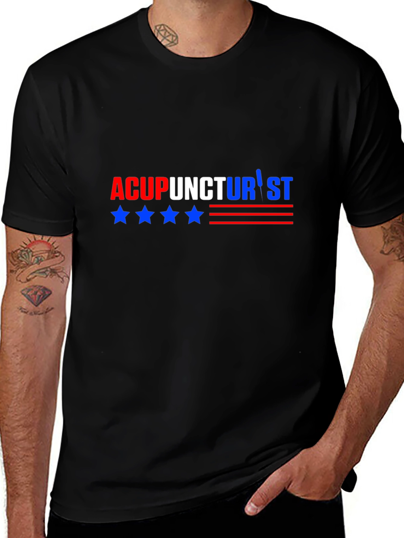 Acupuncturist Graphic T-Shirt - Patriotic Design