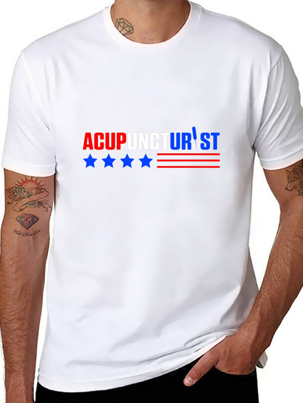 Acupuncturist Graphic T-Shirt - Patriotic Design