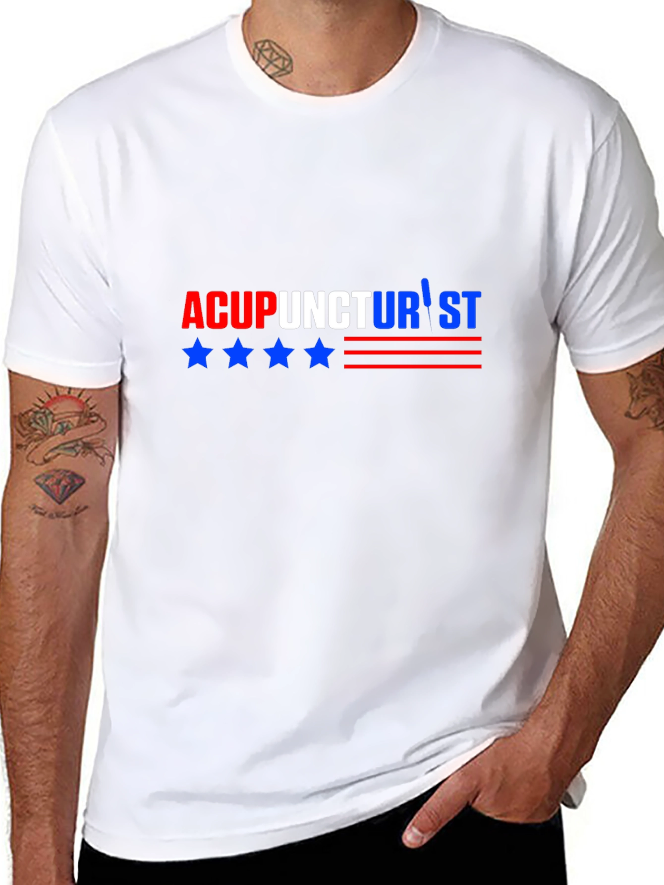 Acupuncturist Graphic T-Shirt - Patriotic Design