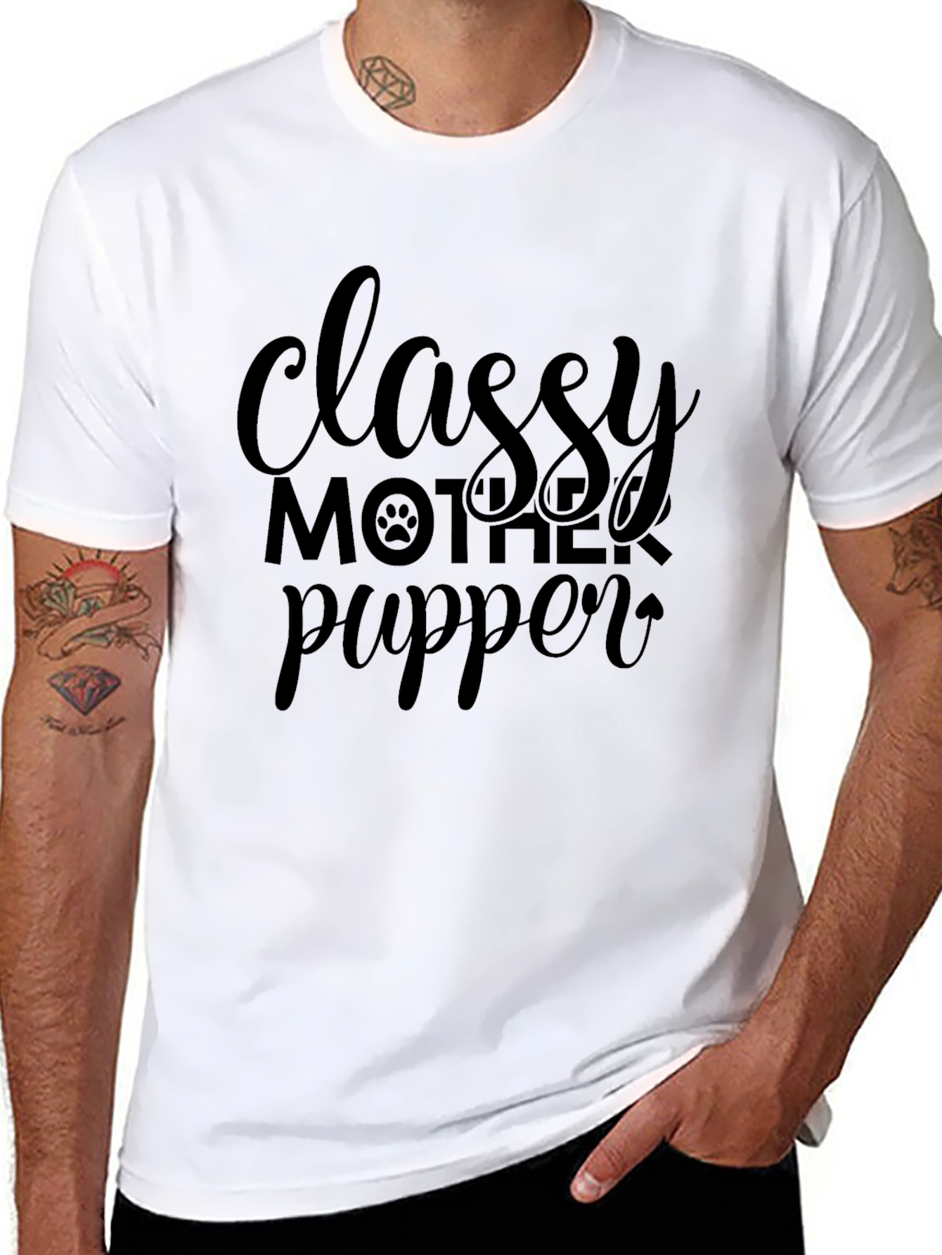 Classy Mother Pupper Black Graphic T-Shirt