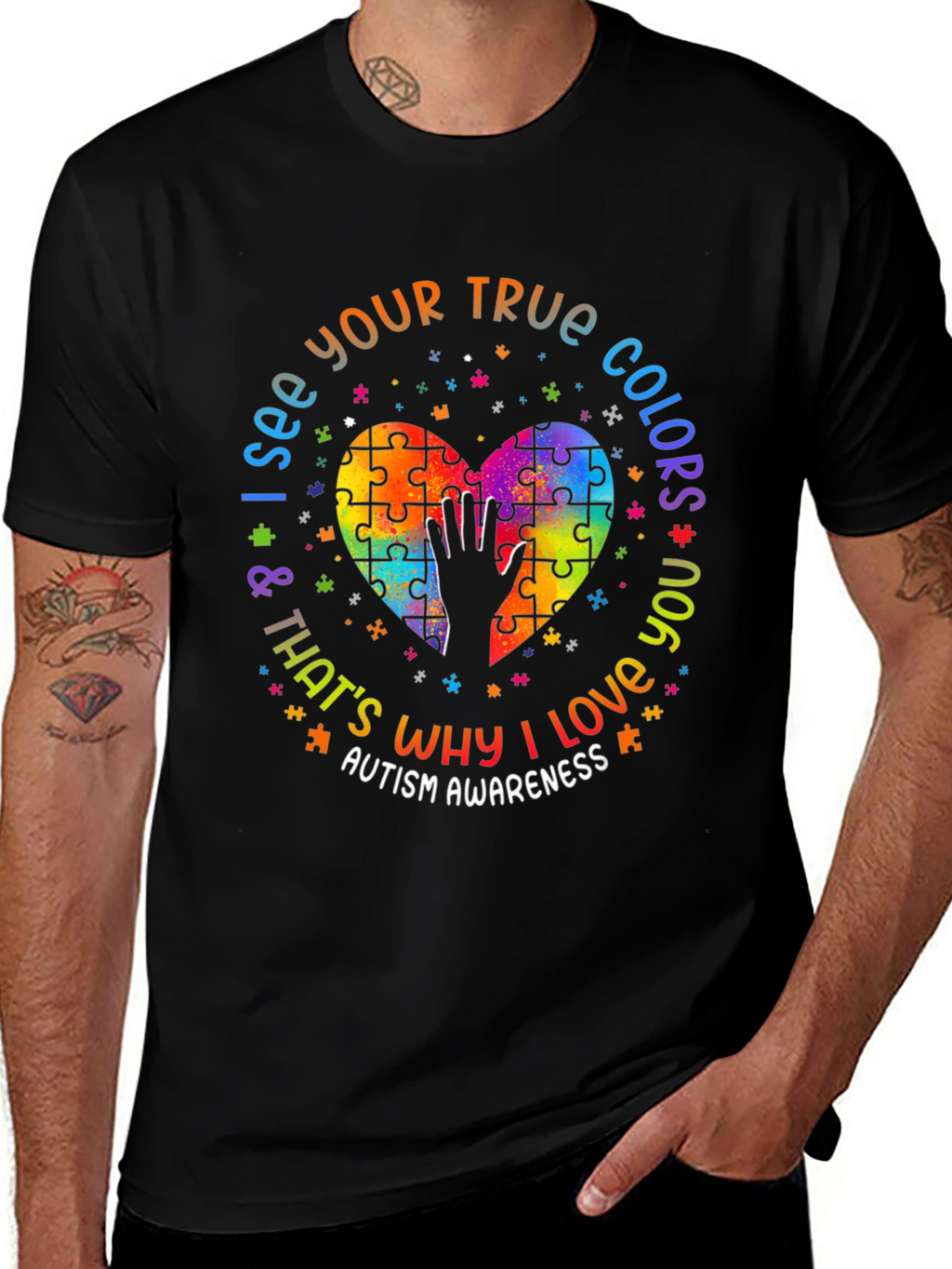 Autism Awareness T-Shirt - Puzzle Heart Design