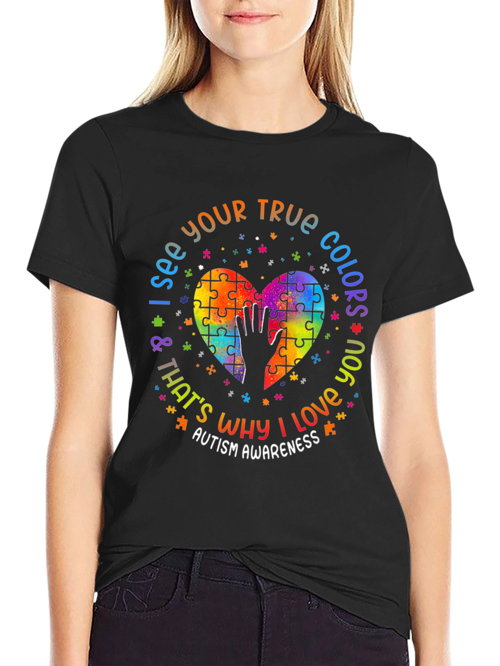 Autism Awareness T-Shirt - Puzzle Heart Design
