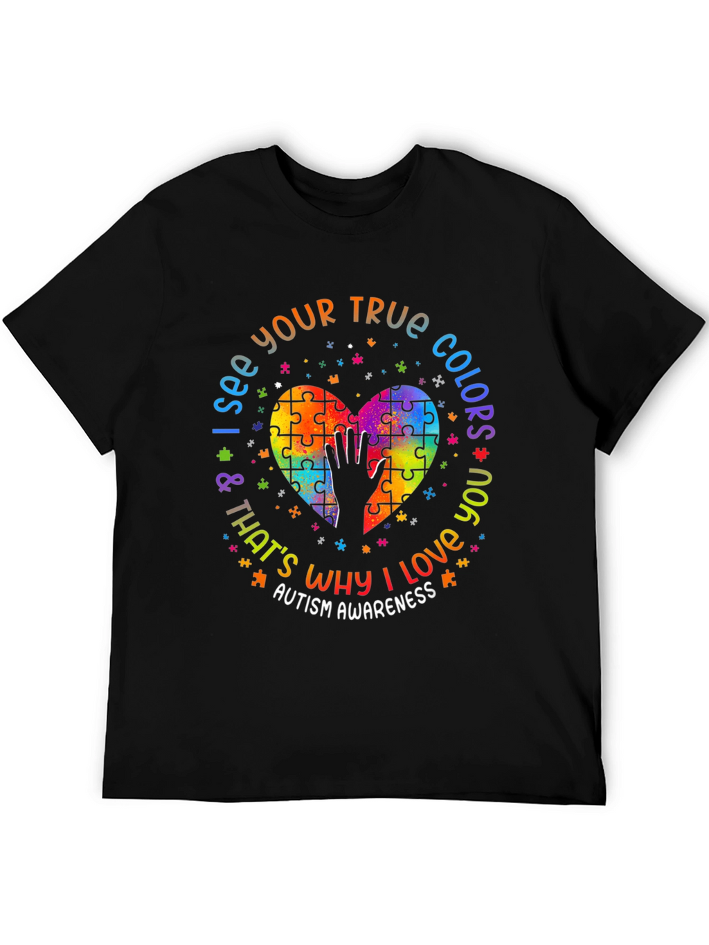 Autism Awareness T-Shirt - Puzzle Heart Design