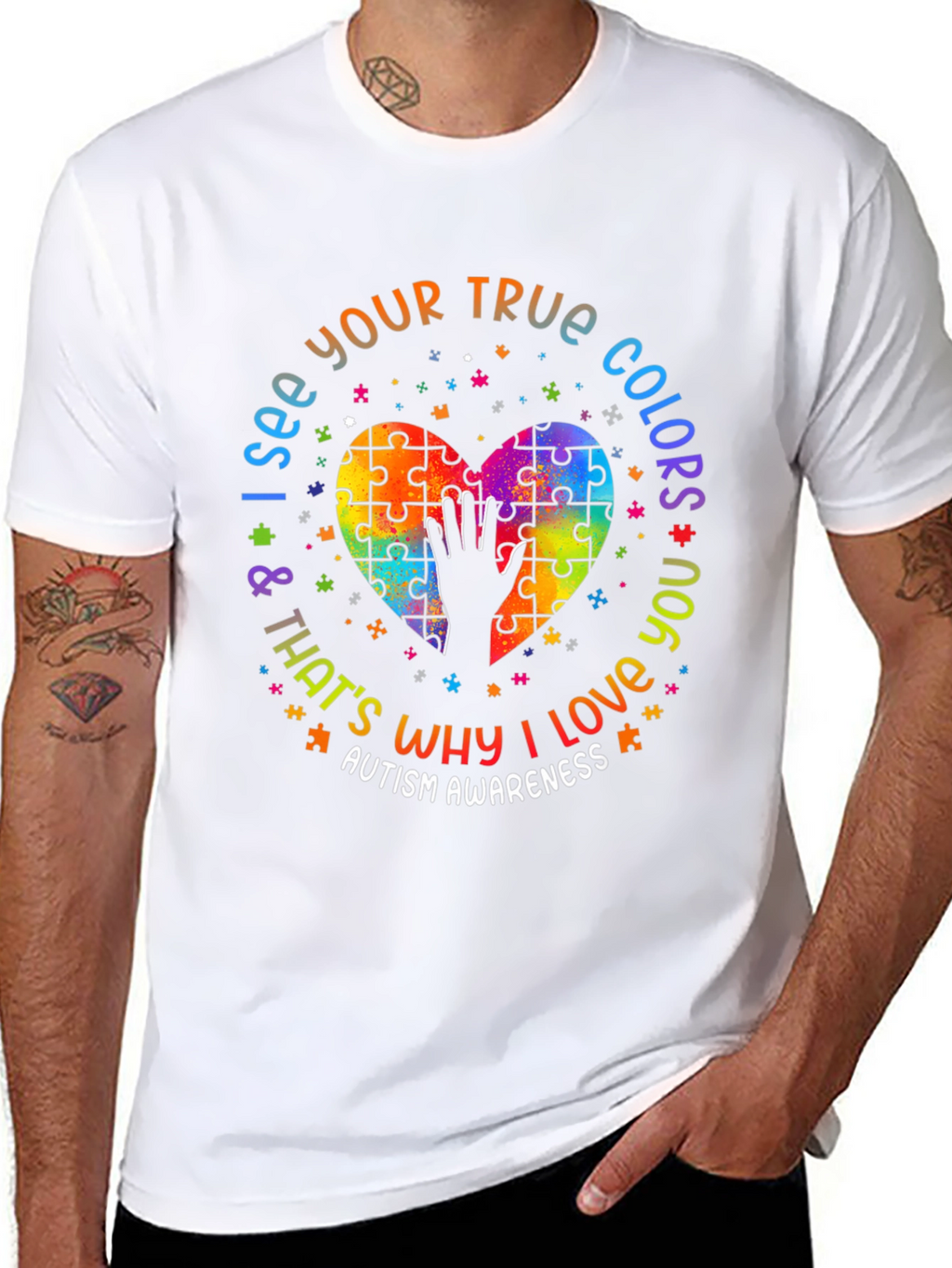 Autism Awareness T-Shirt - Puzzle Heart Design