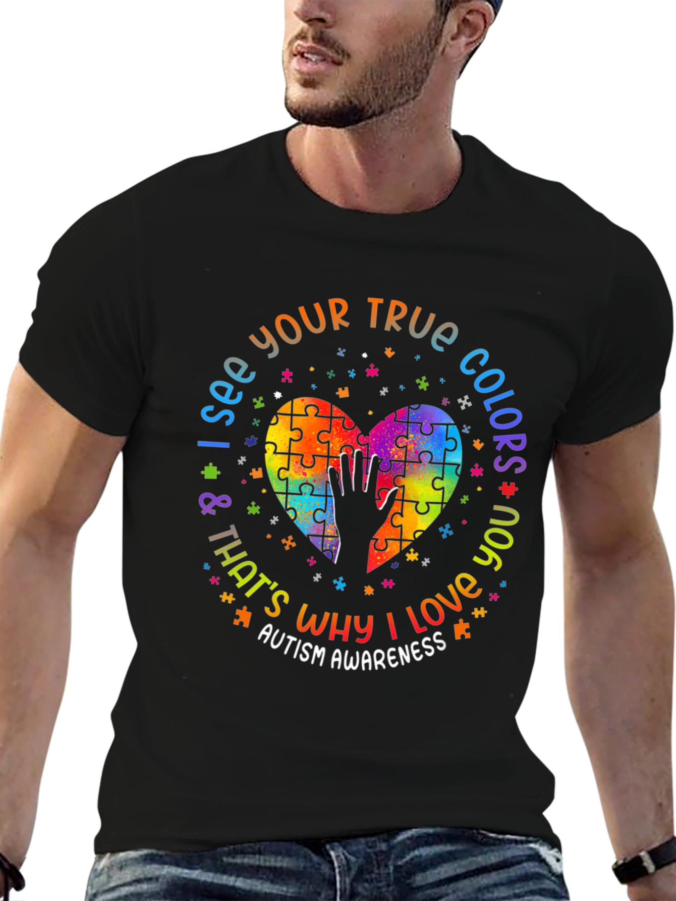 Autism Awareness T-Shirt - Puzzle Heart Design