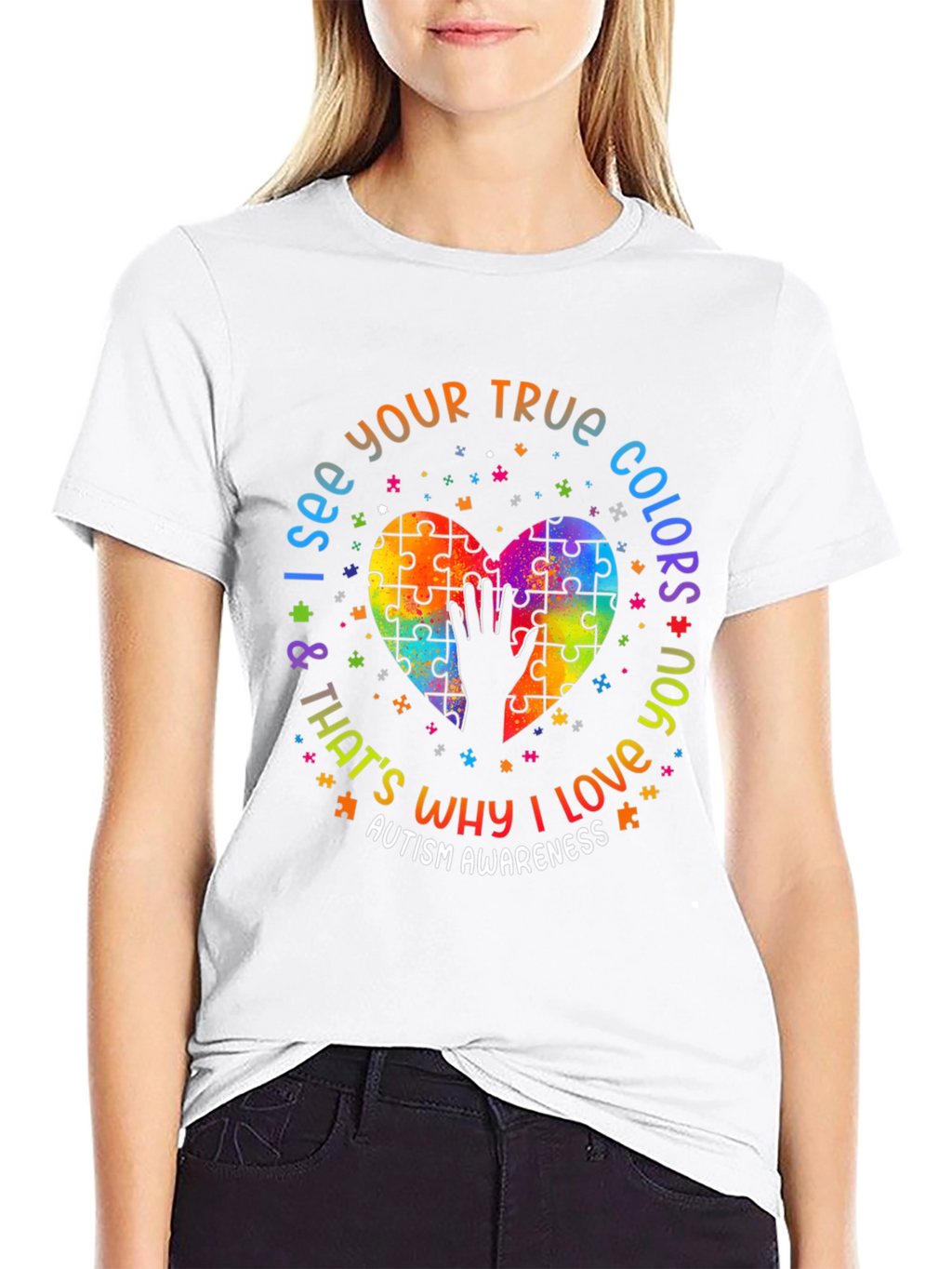 Autism Awareness T-Shirt - Puzzle Heart Design