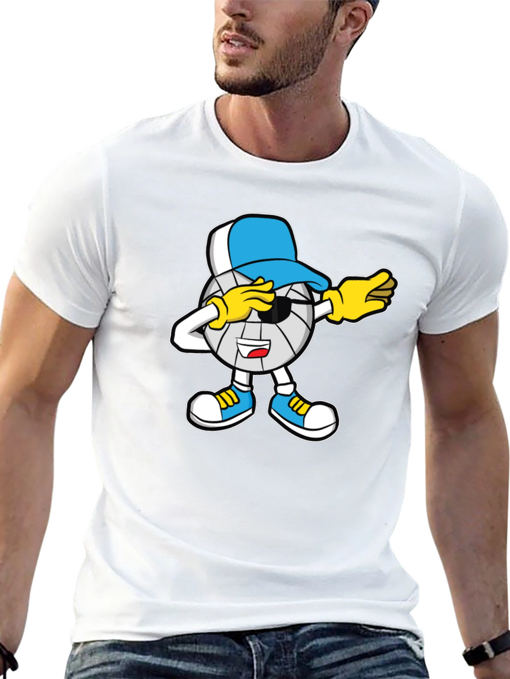 Dabbing Volleyball Cartoon T-Shirt
