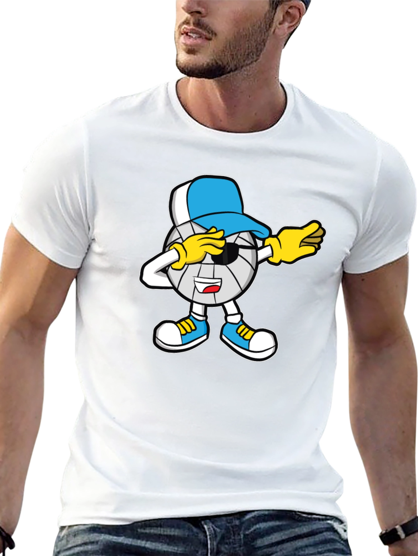 Dabbing Volleyball Cartoon T-Shirt