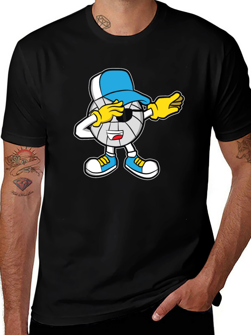 Dabbing Volleyball Cartoon T-Shirt