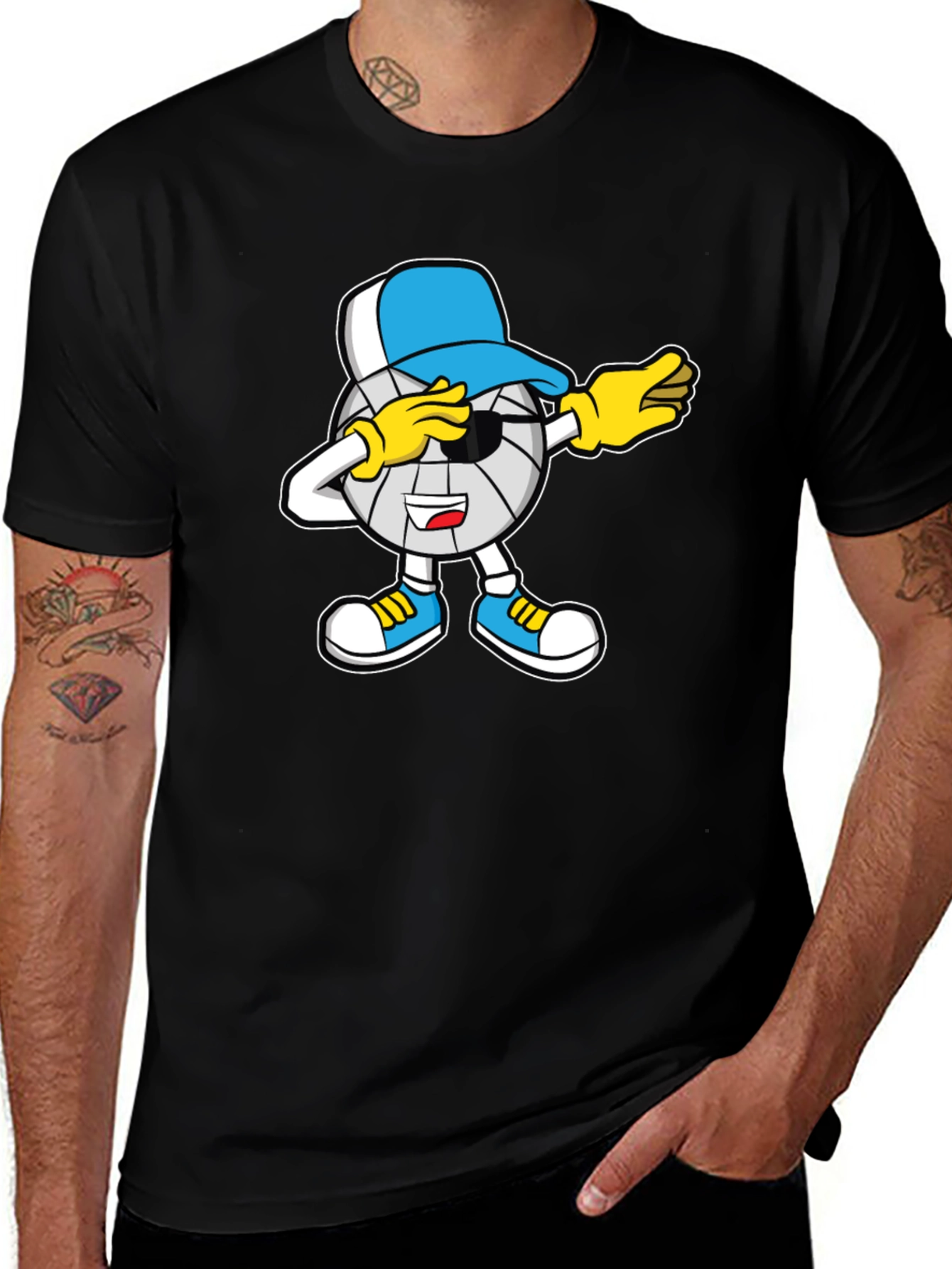 Dabbing Volleyball Cartoon T-Shirt
