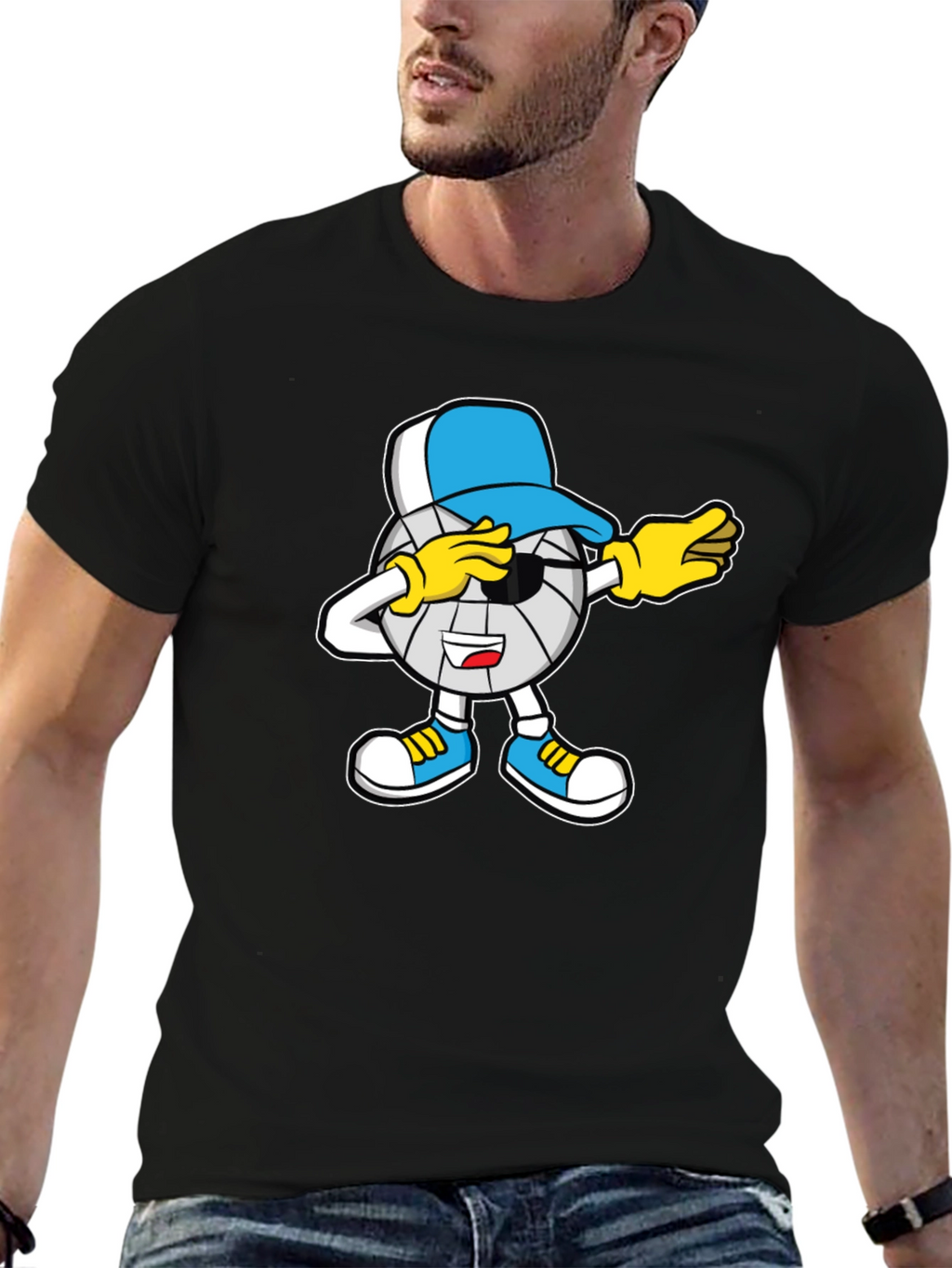 Dabbing Volleyball Cartoon T-Shirt