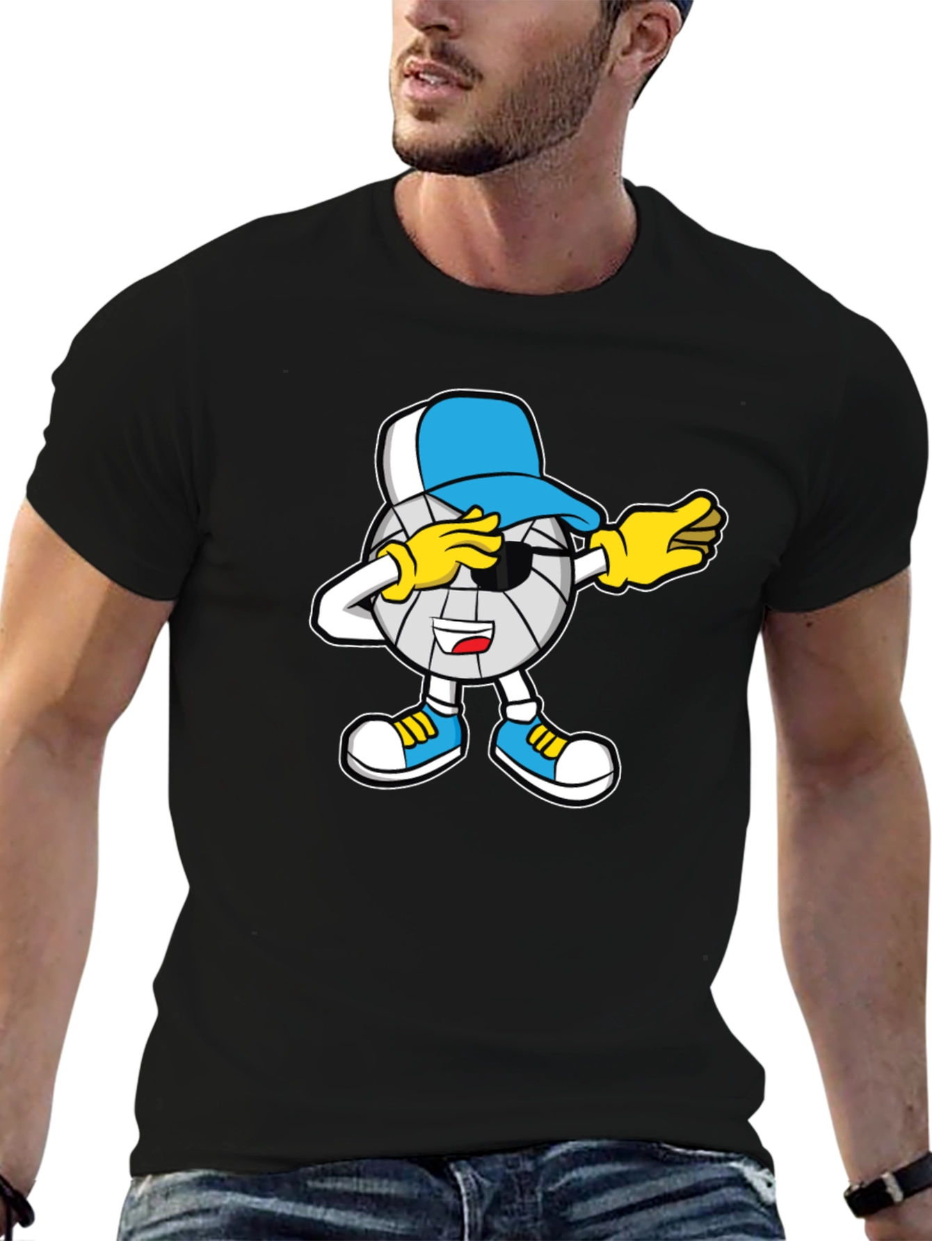 Dabbing Volleyball Cartoon T-Shirt