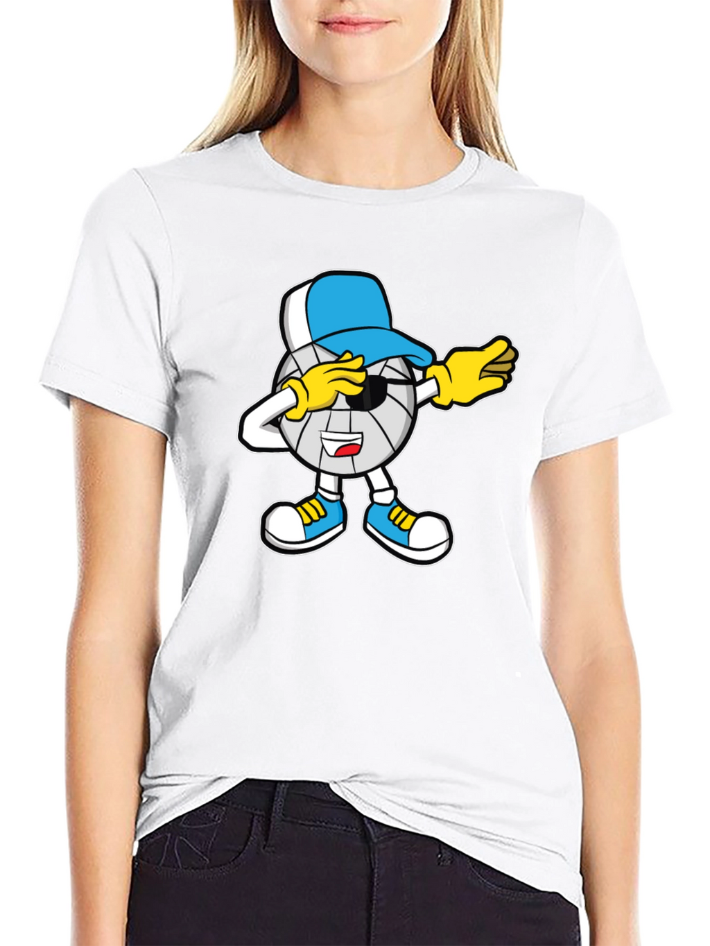 Dabbing Volleyball Cartoon T-Shirt