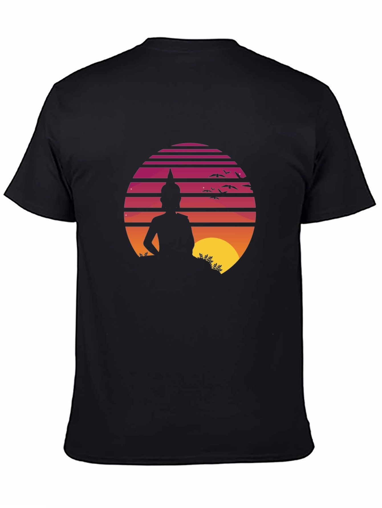 Buddha Sunset Graphic Tee - Retro Style