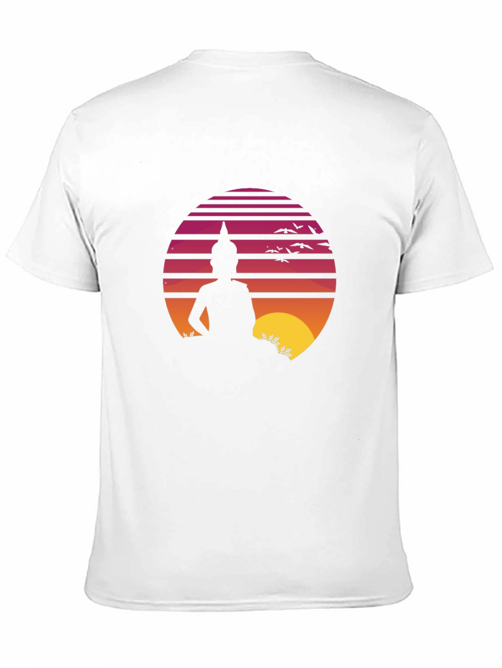 Buddha Sunset Graphic Tee - Retro Style