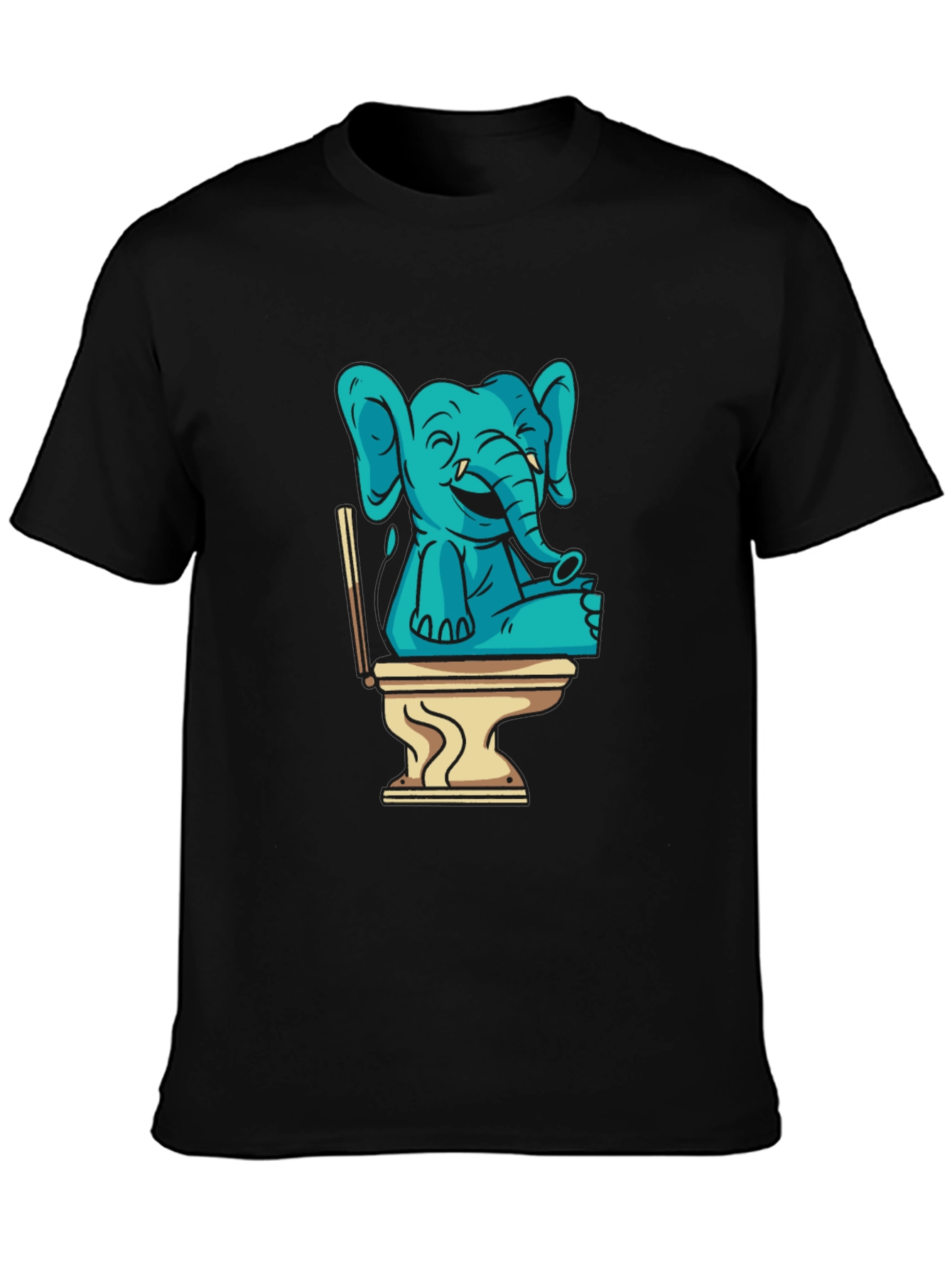 Elephant on Toilet Graphic T-Shirt - Unisex Style