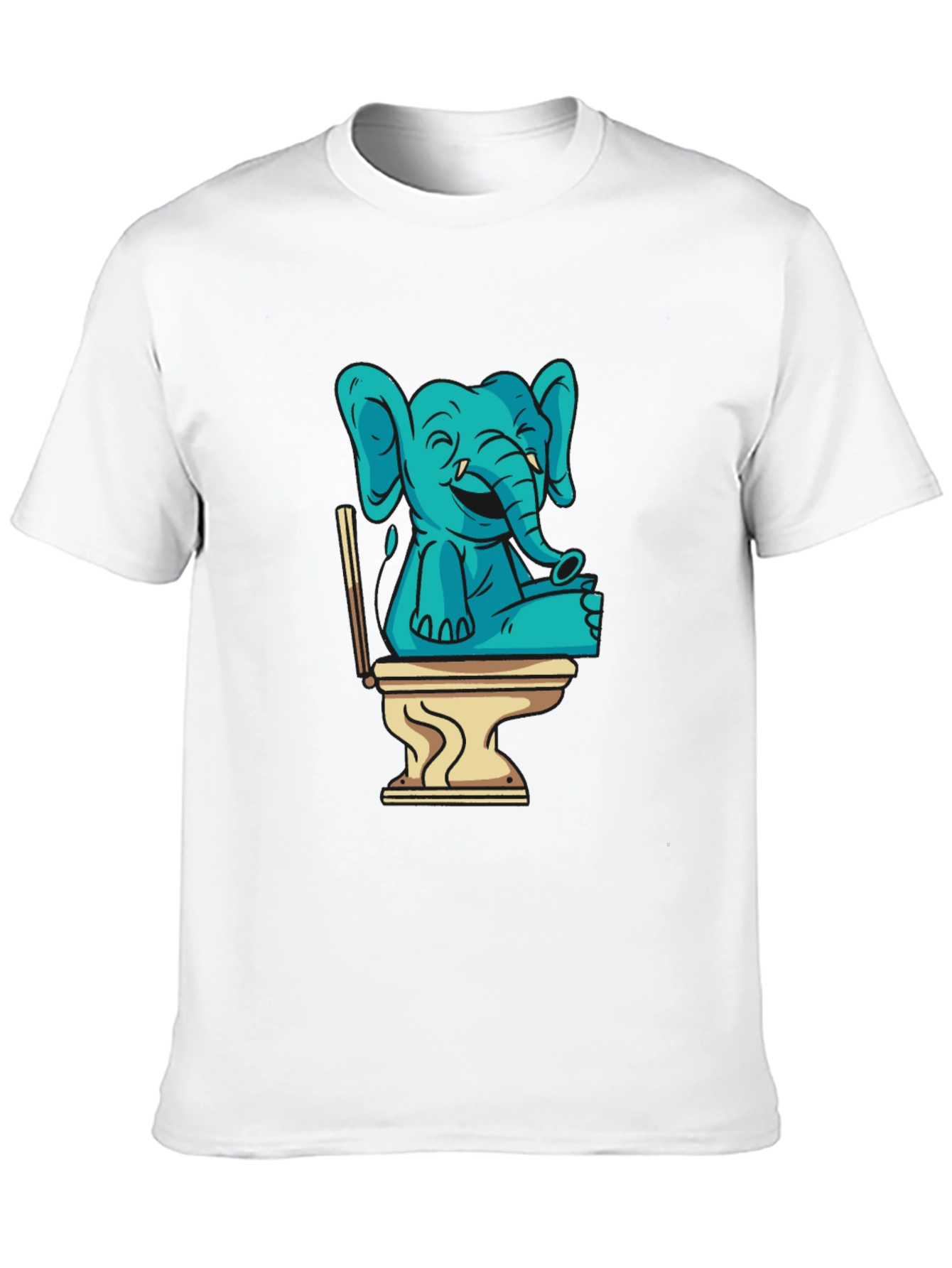 Elephant on Toilet Graphic T-Shirt - Unisex Style