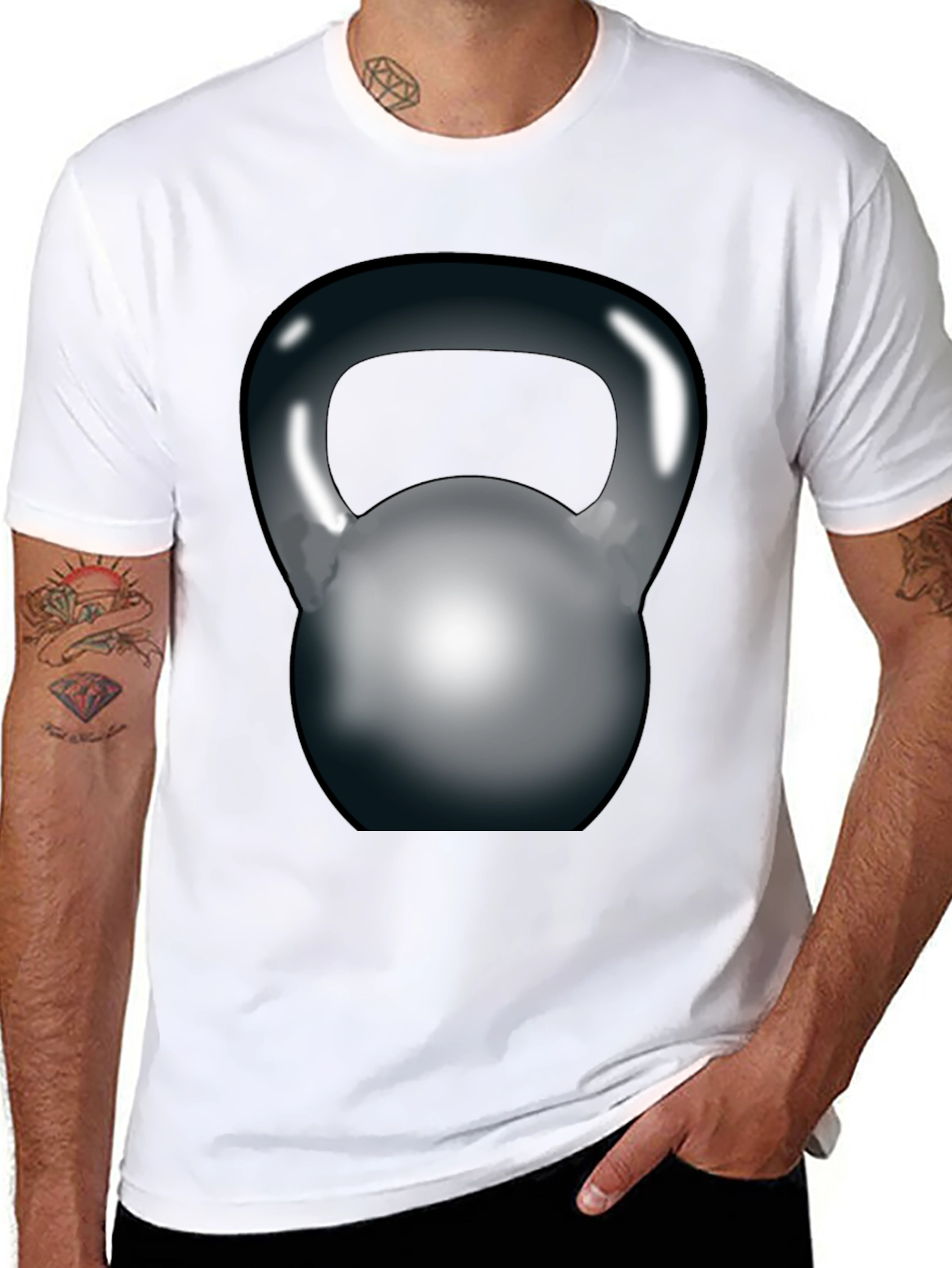 Black Kettlebell Graphic T-Shirt - Gym Workout Apparel