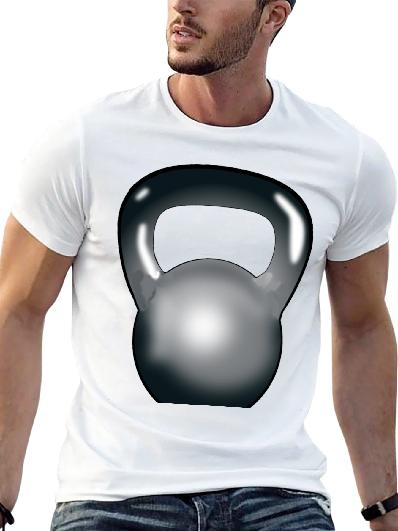 Black Kettlebell Graphic T-Shirt - Gym Workout Apparel