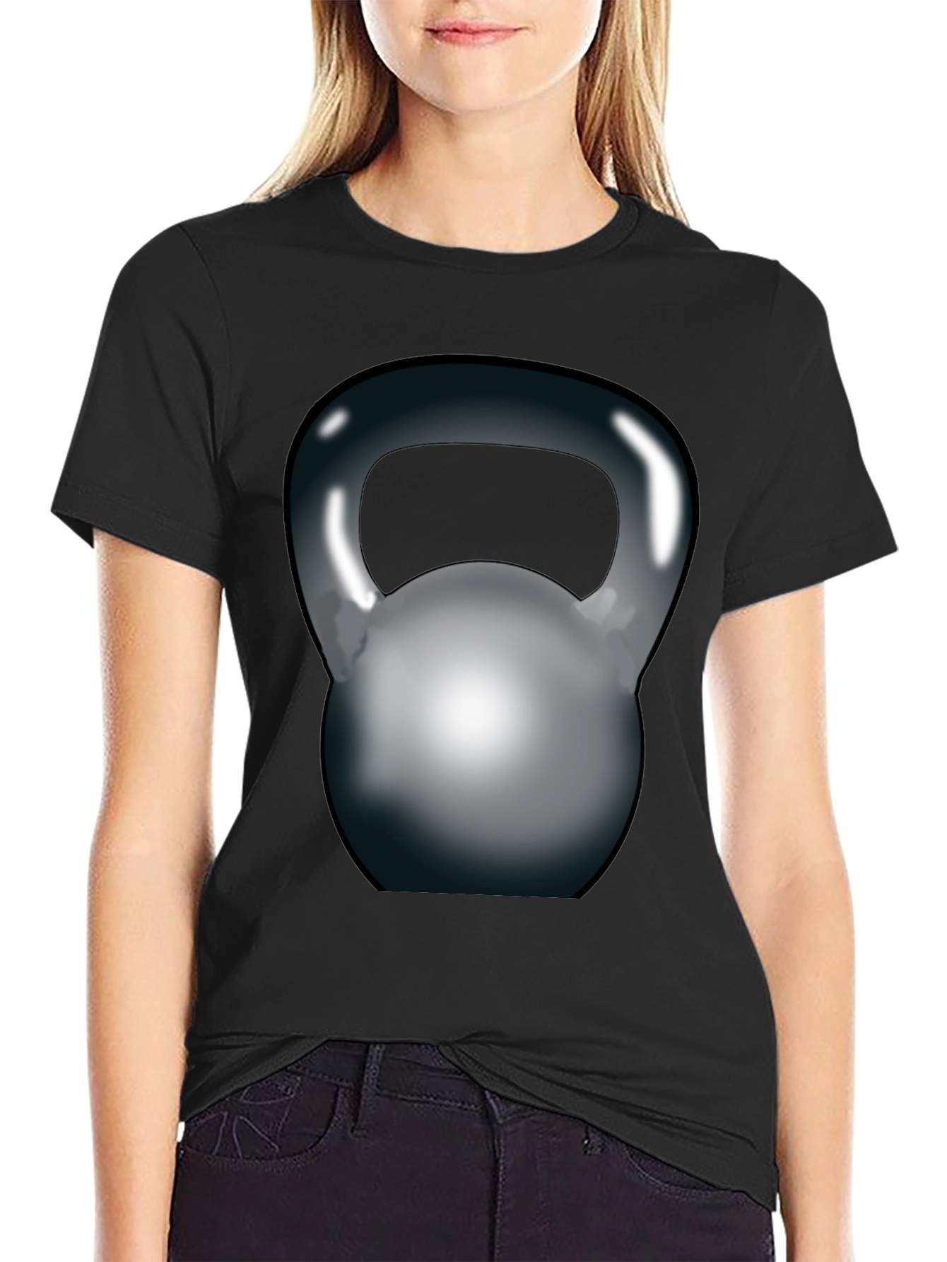 Black Kettlebell Graphic T-Shirt - Gym Workout Apparel