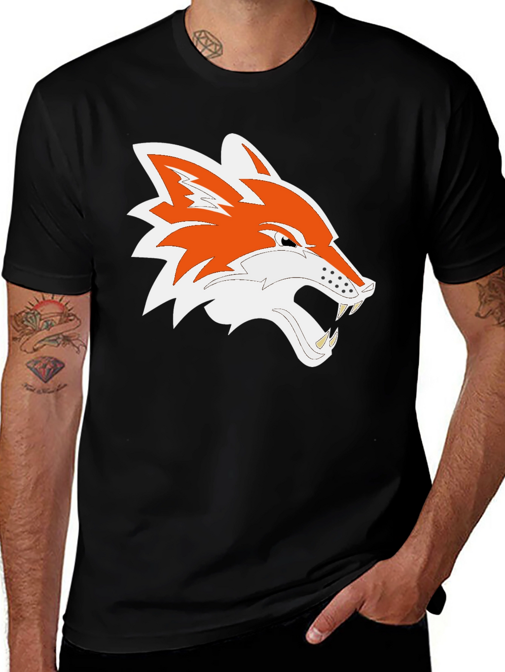 Cool Fox Graphic Black Tee