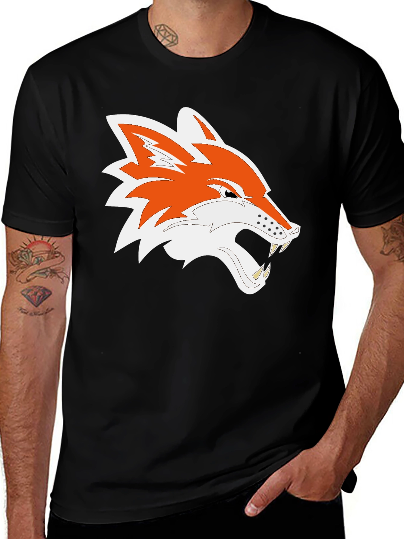 Cool Fox Graphic Black Tee