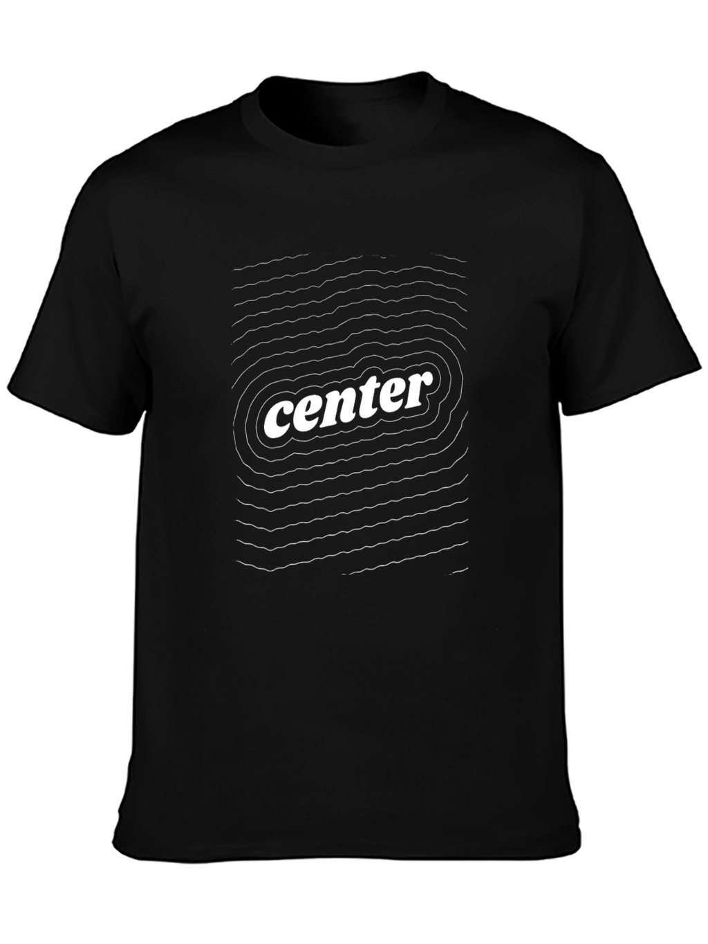 Center Graphic Tee - Black Modern Design