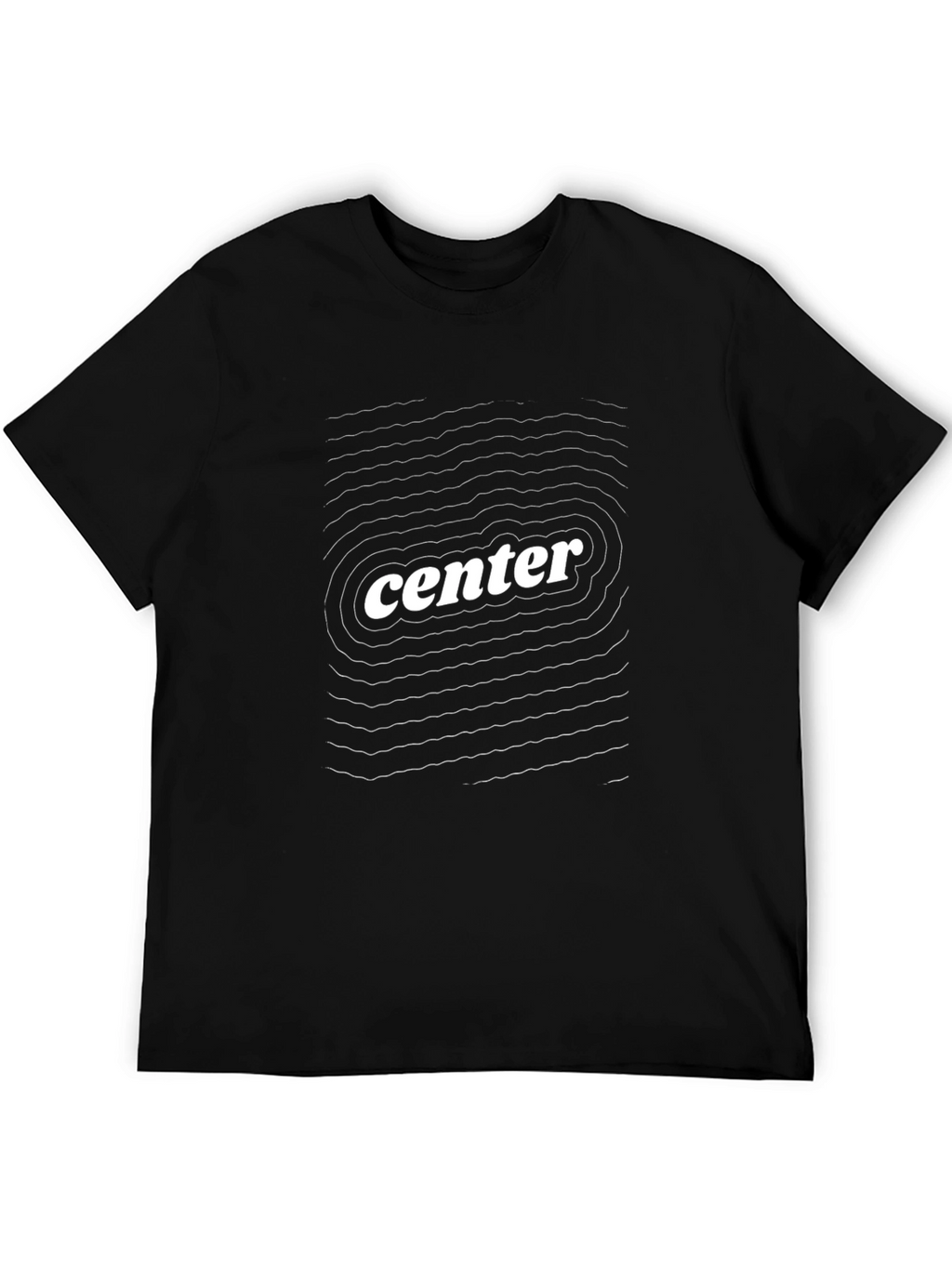 Center Graphic Tee - Black Modern Design
