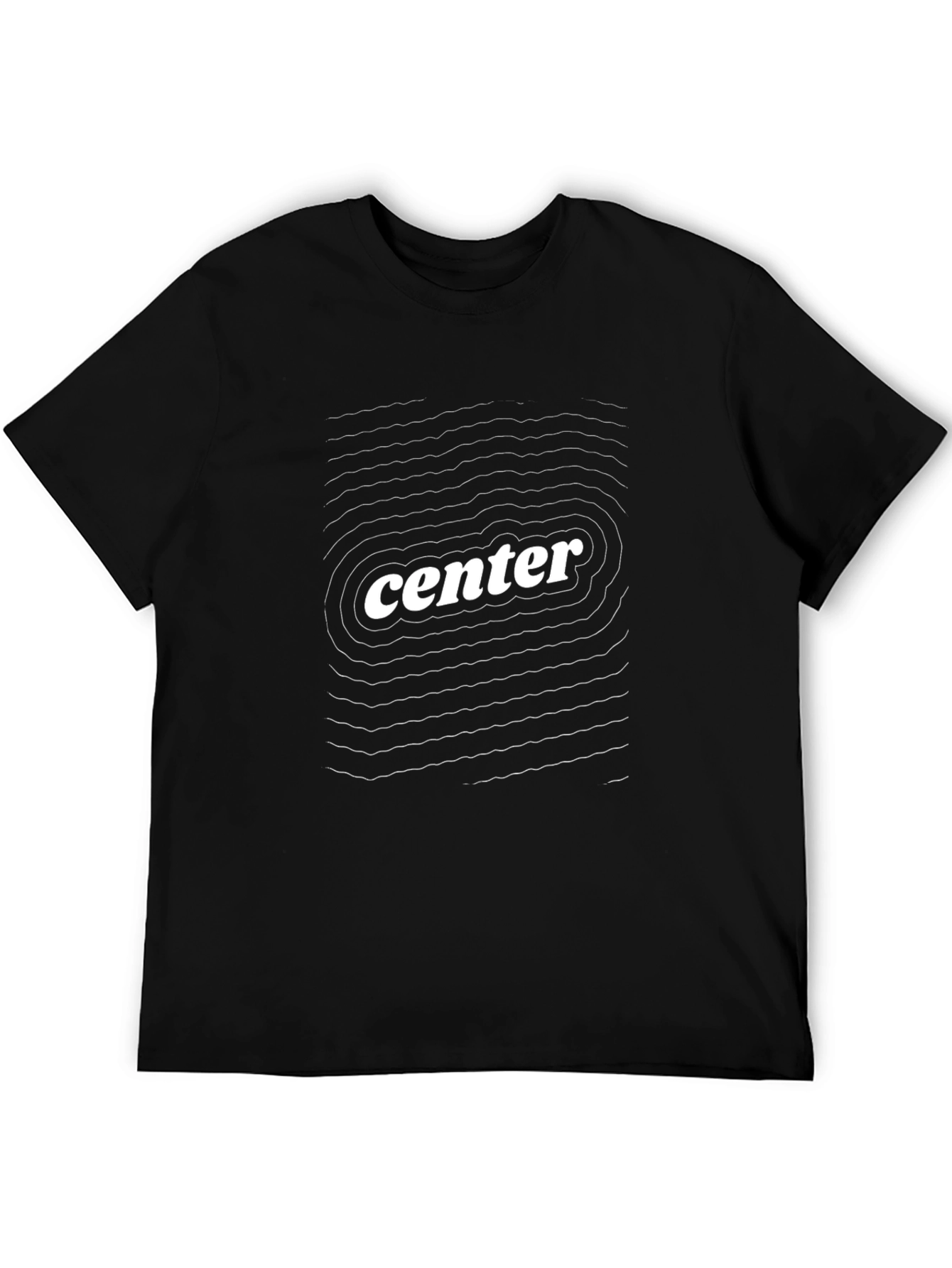 Center Graphic Tee - Black Modern Design