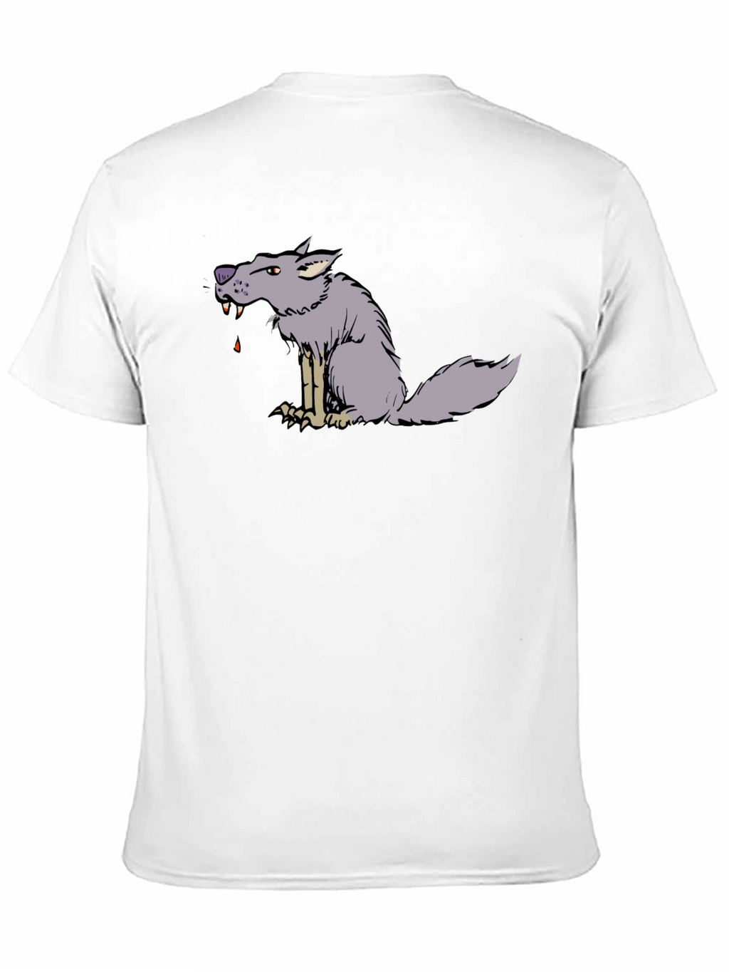 Cartoon Wolf Graphic Black Tee