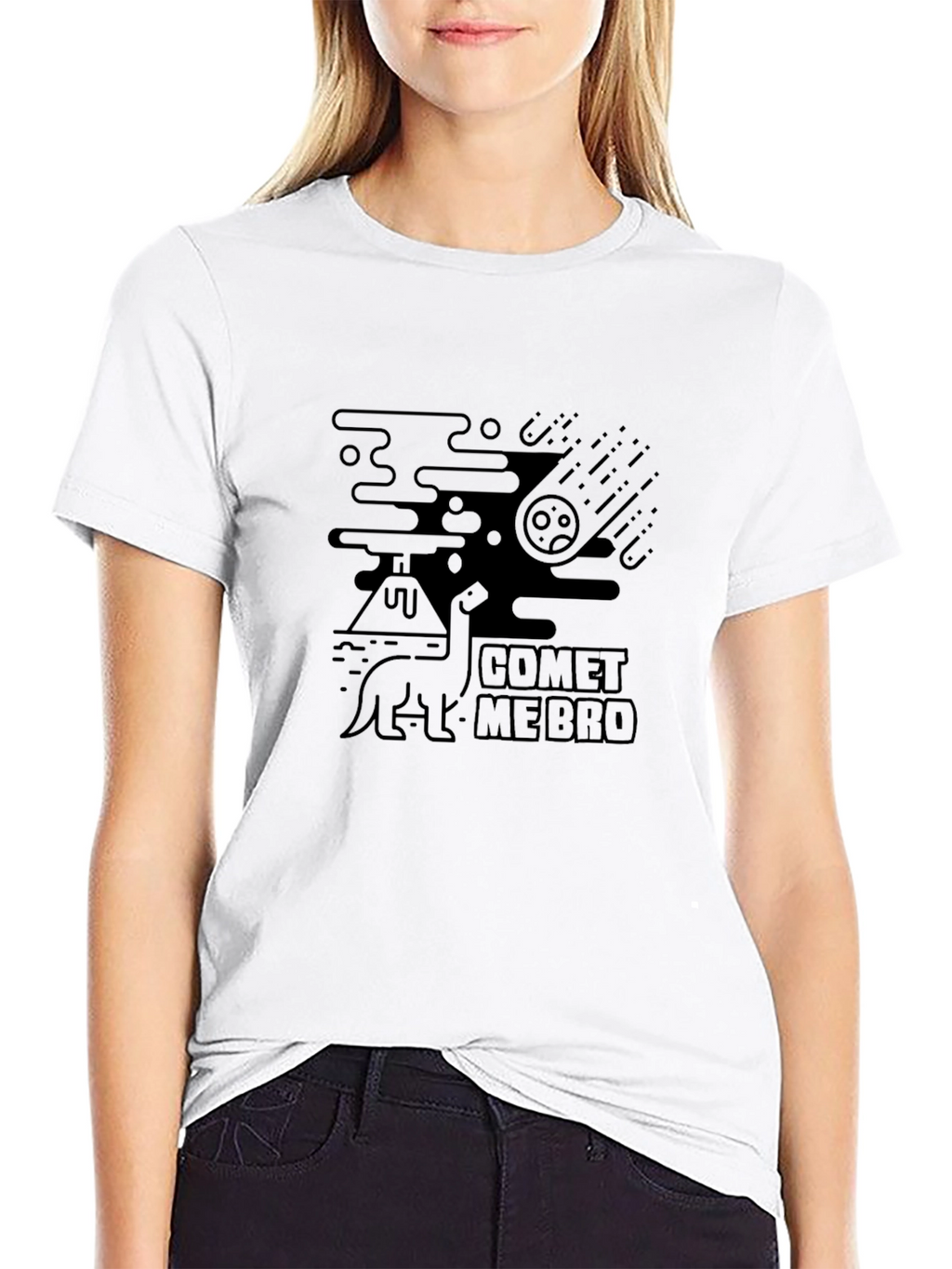 Comet Me Bro Black Graphic T-Shirt