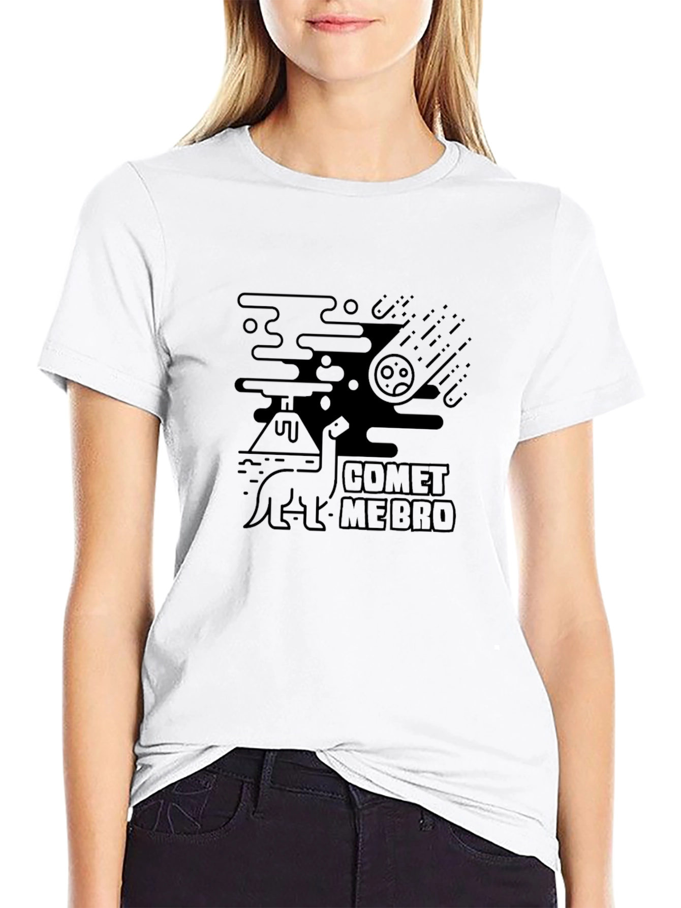 Comet Me Bro Black Graphic T-Shirt