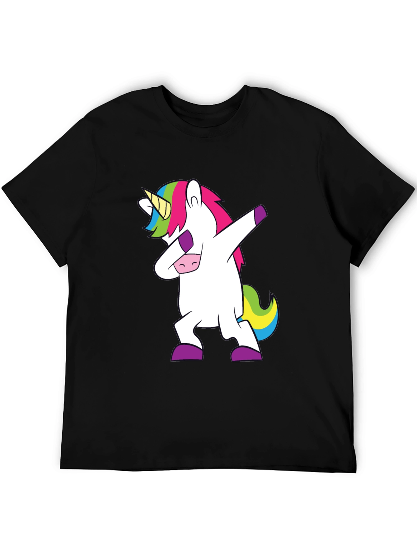 Dabbing Unicorn Graphic Tee - Black