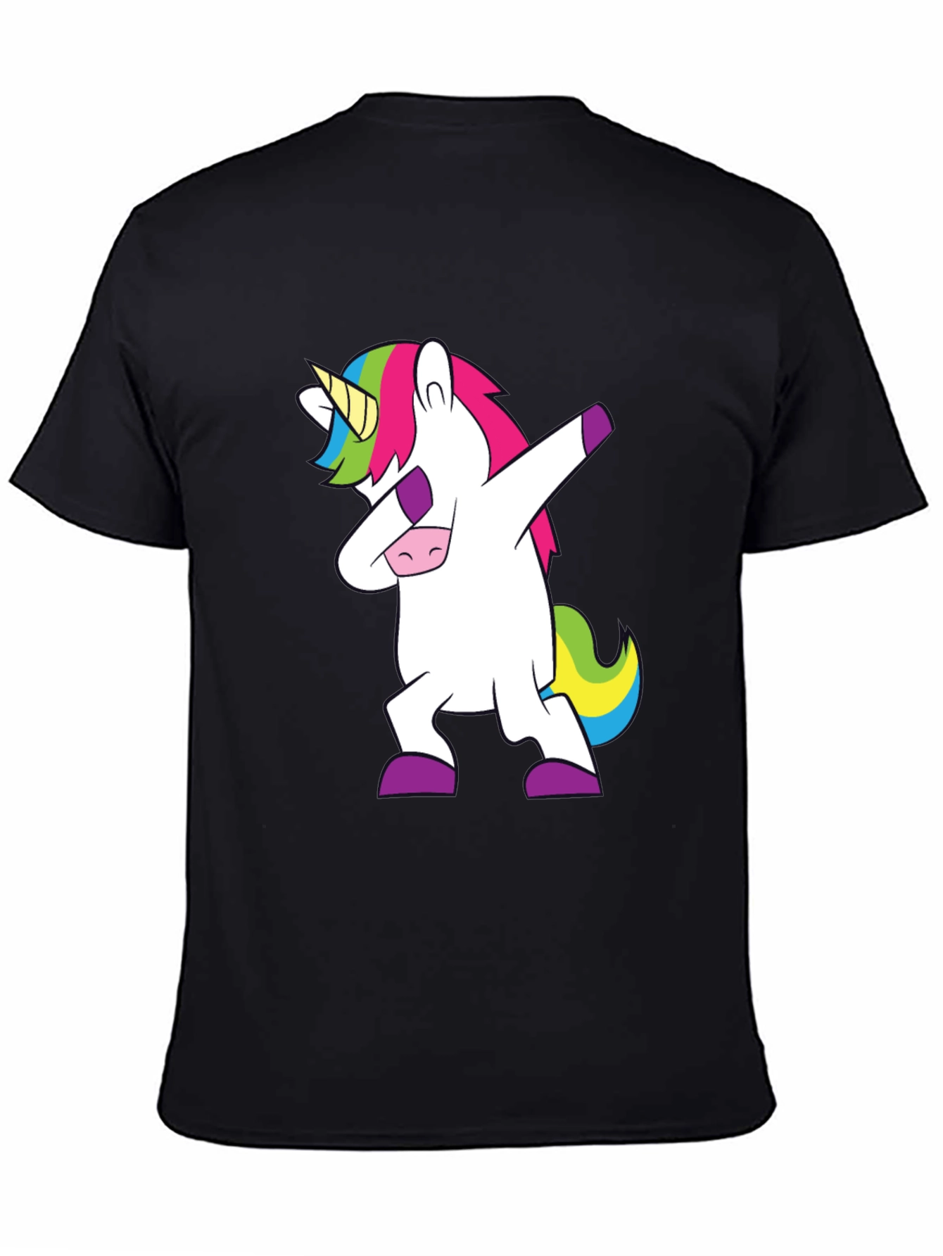 Dabbing Unicorn Graphic Tee - Black