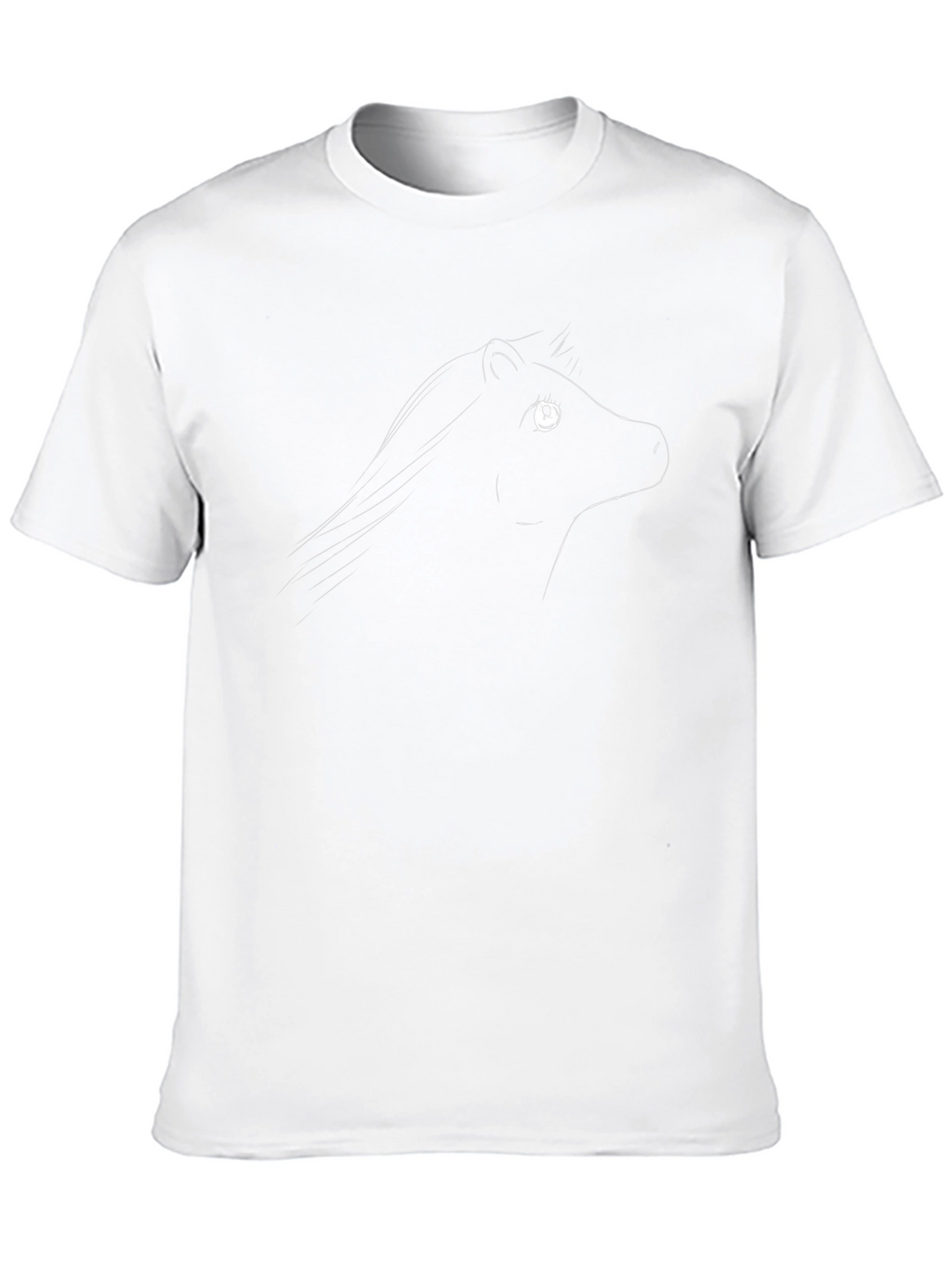 Black T-Shirt with Horse Design