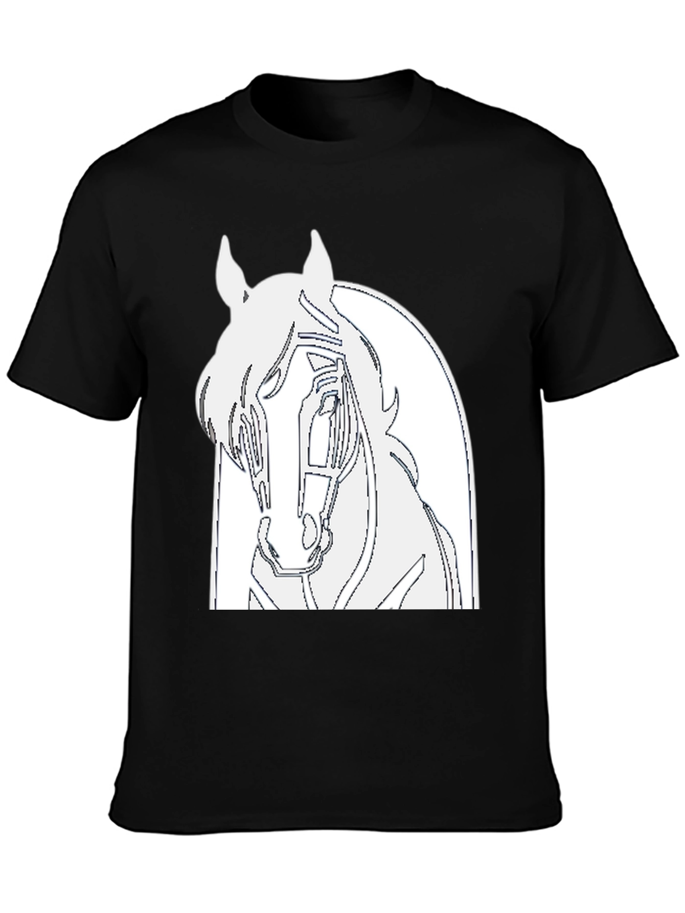 Black Horse Graphic Tee - Equestrian Style
