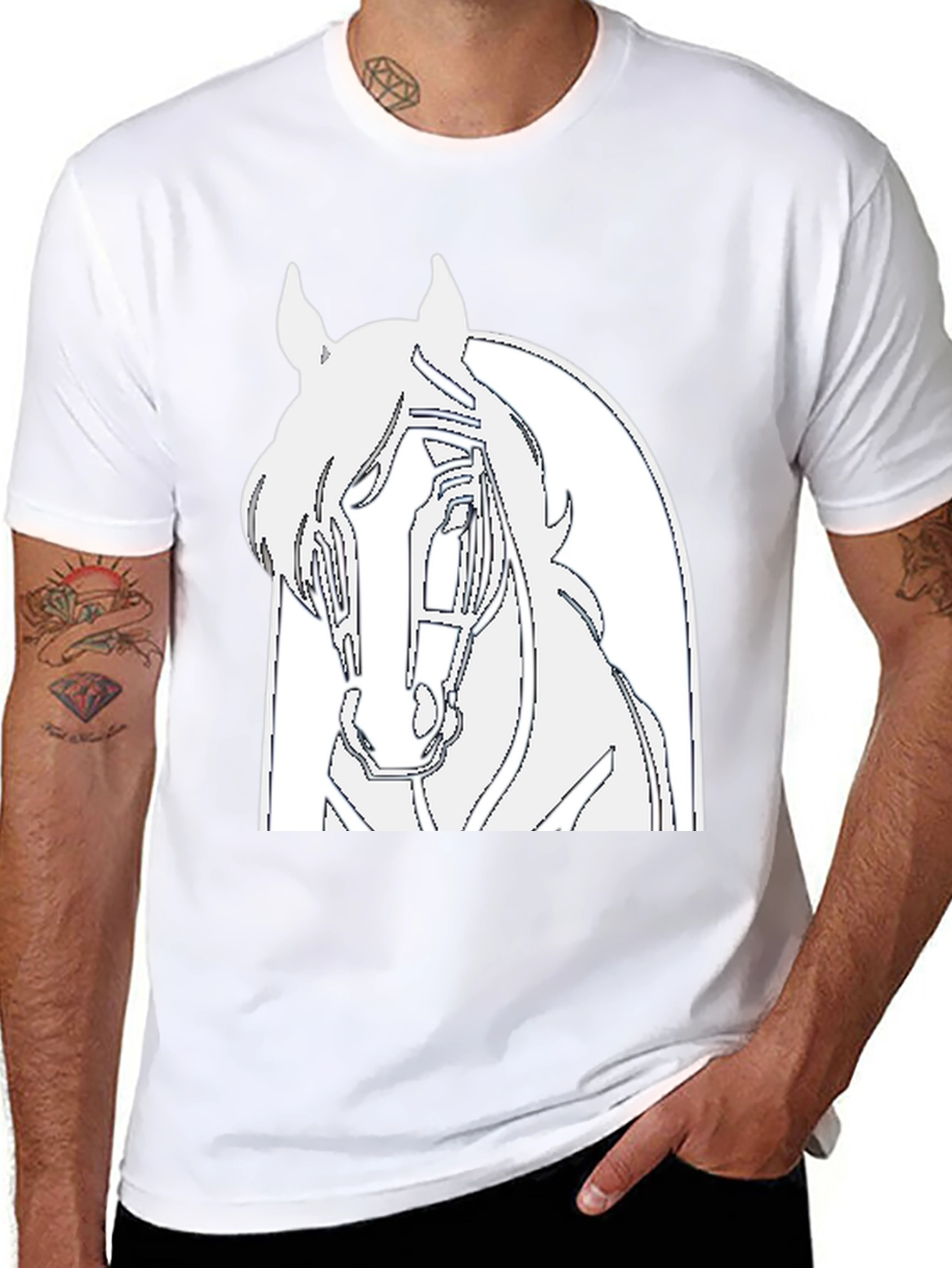 Black Horse Graphic Tee - Equestrian Style