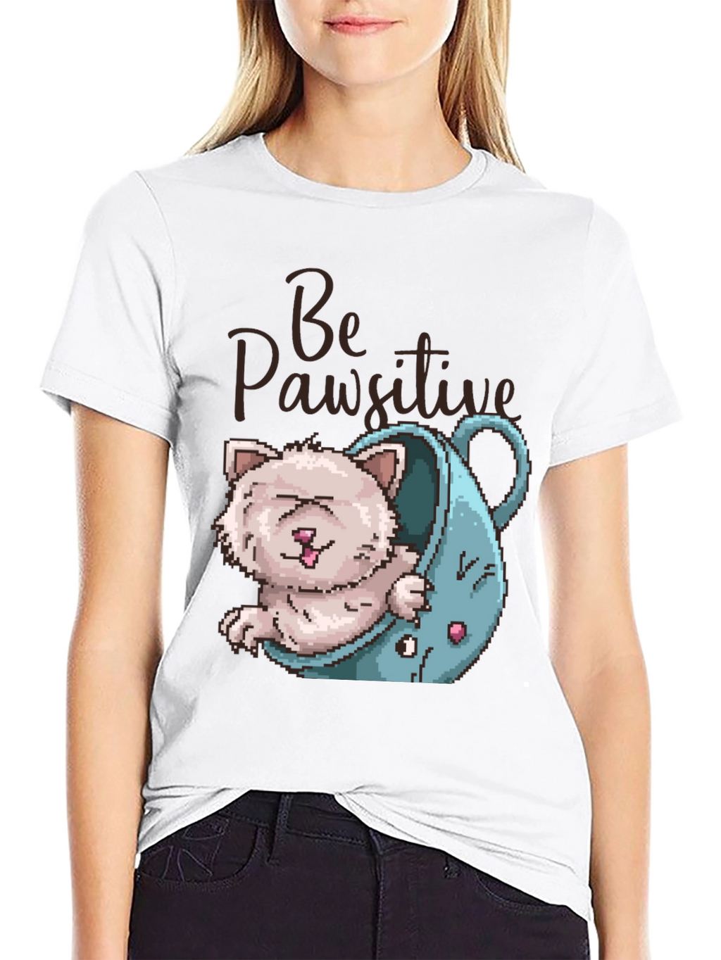 Be Pawsitive Cat Lover T-Shirt