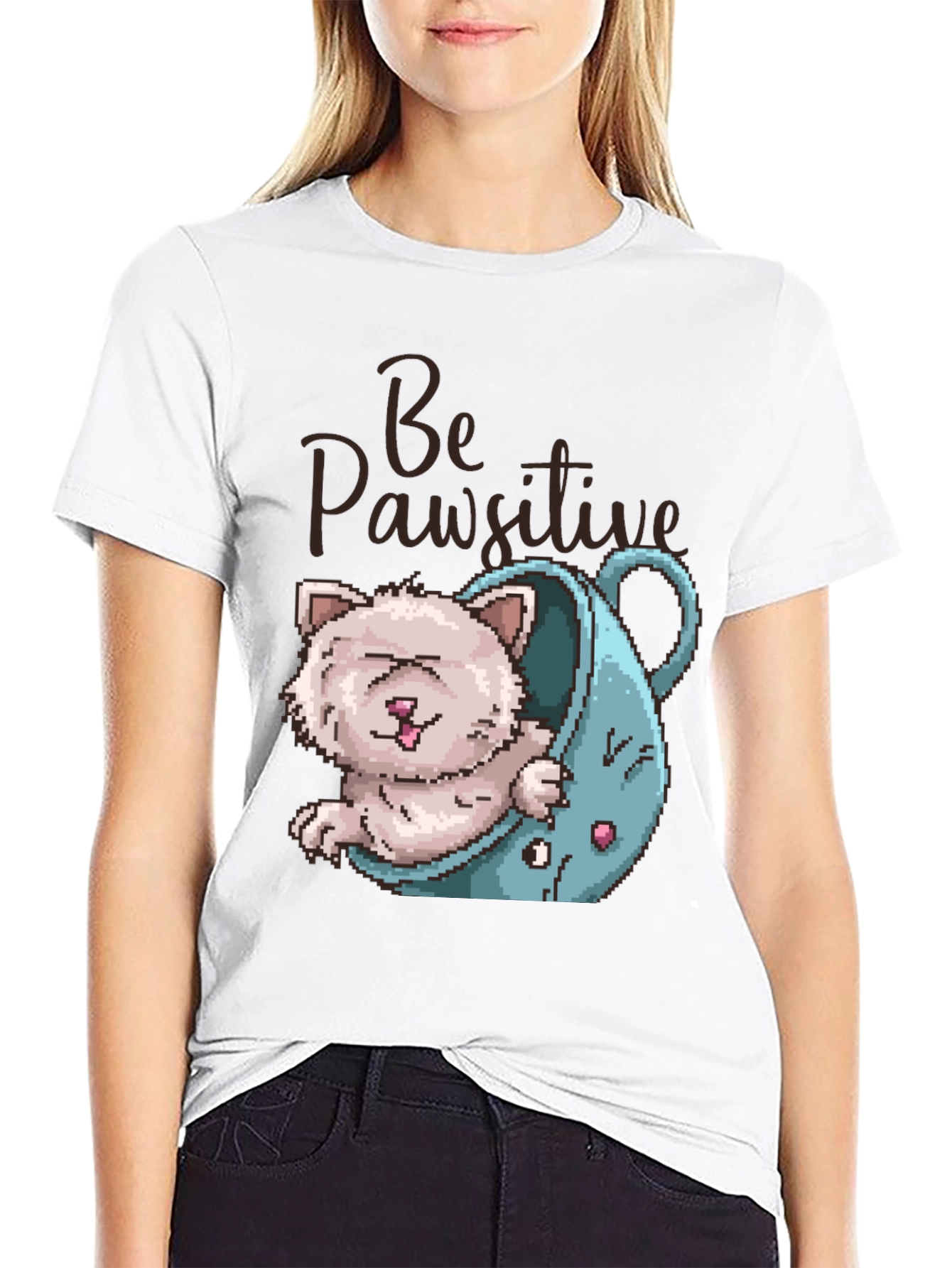 Be Pawsitive Cat Lover T-Shirt
