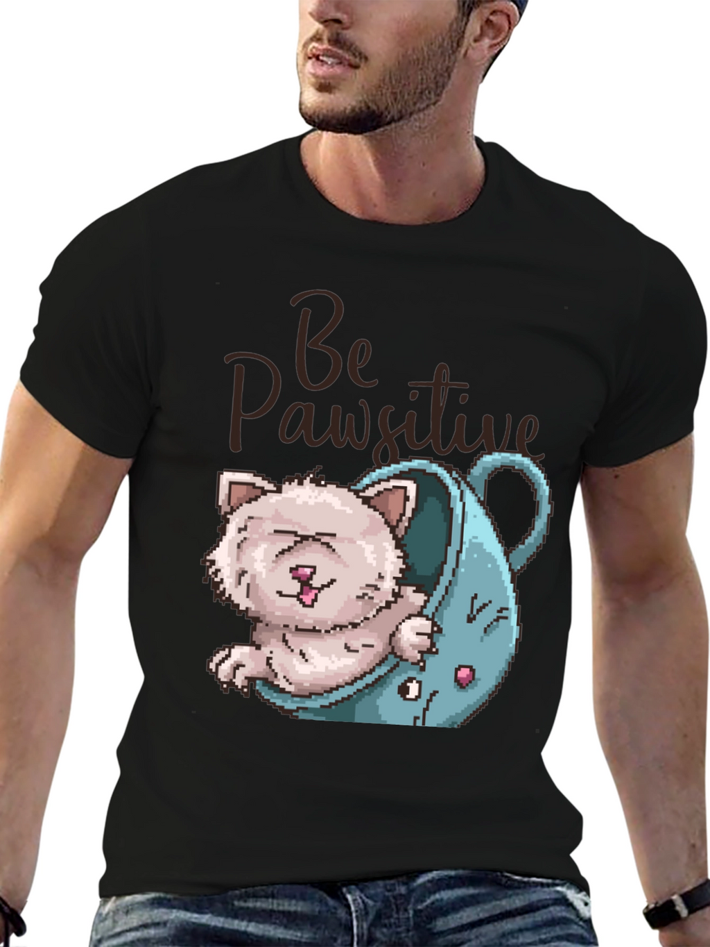 Be Pawsitive Cat Lover T-Shirt