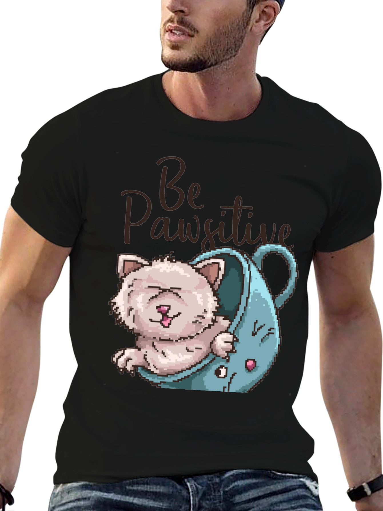 Be Pawsitive Cat Lover T-Shirt