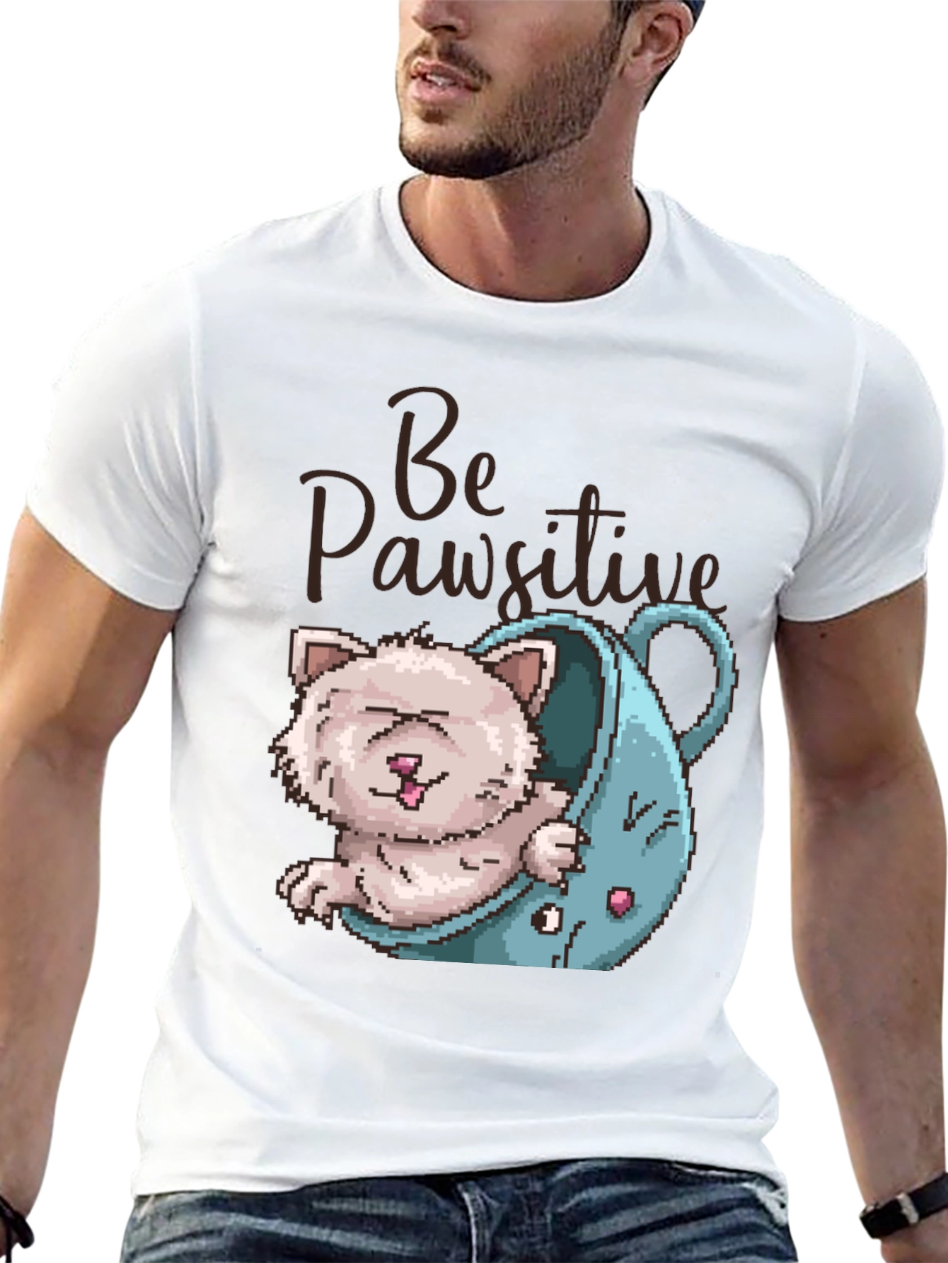 Be Pawsitive Cat Lover T-Shirt