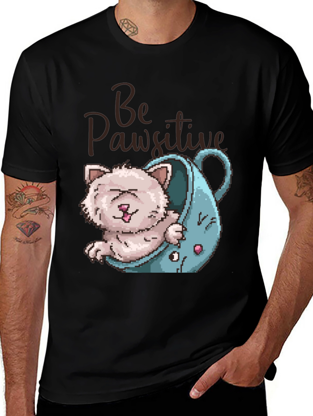 Be Pawsitive Cat Lover T-Shirt