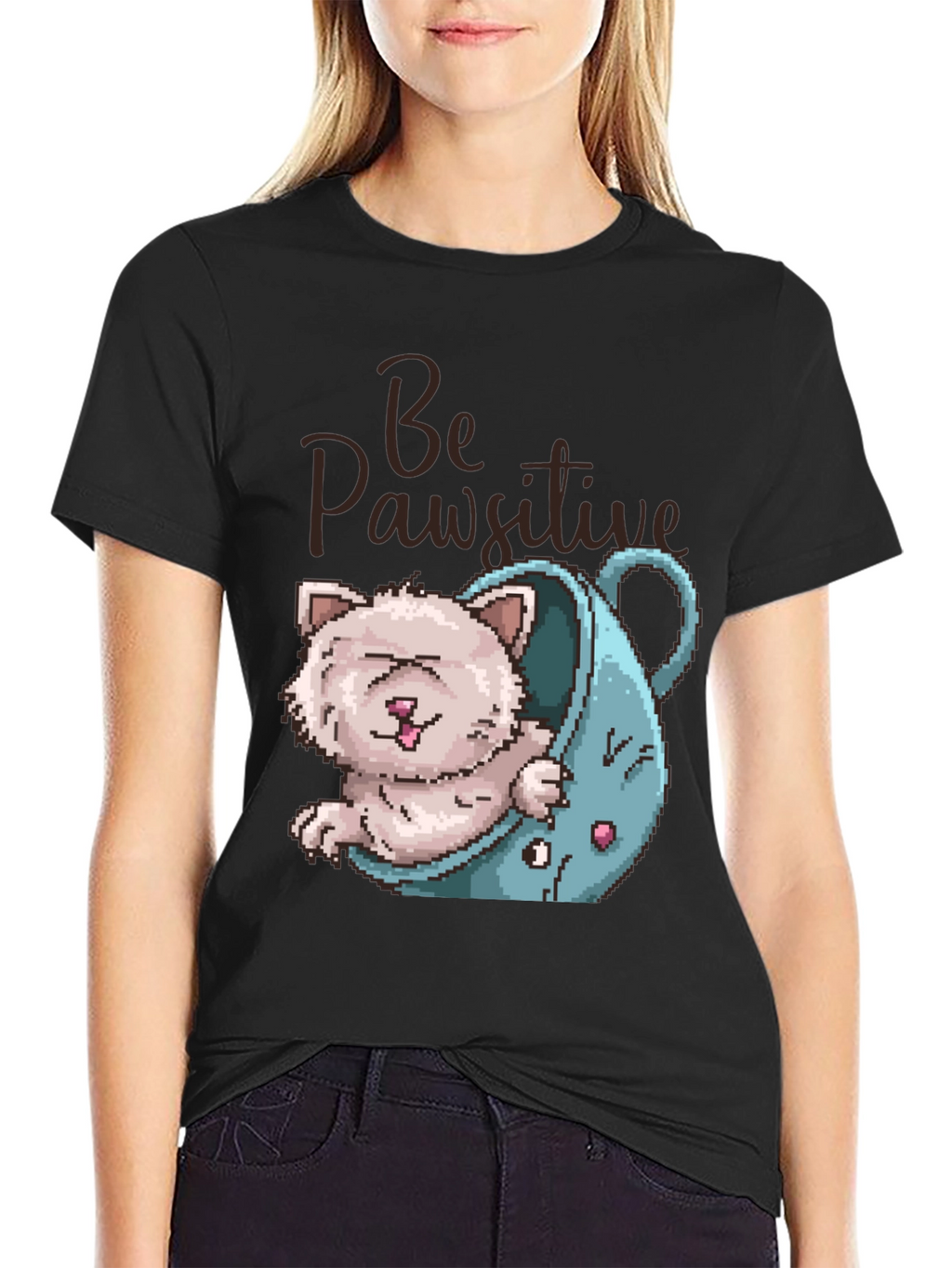Be Pawsitive Cat Lover T-Shirt