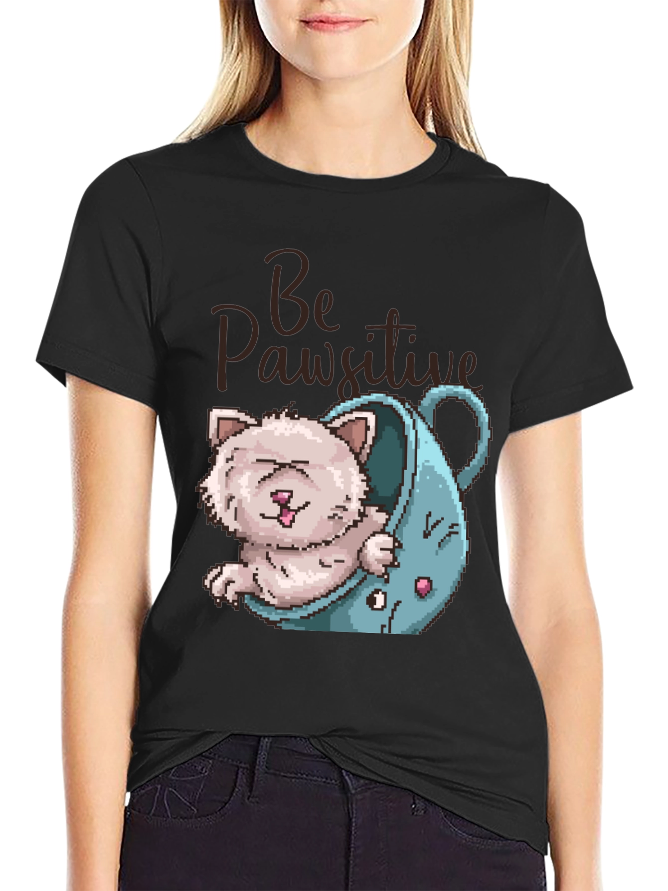 Be Pawsitive Cat Lover T-Shirt
